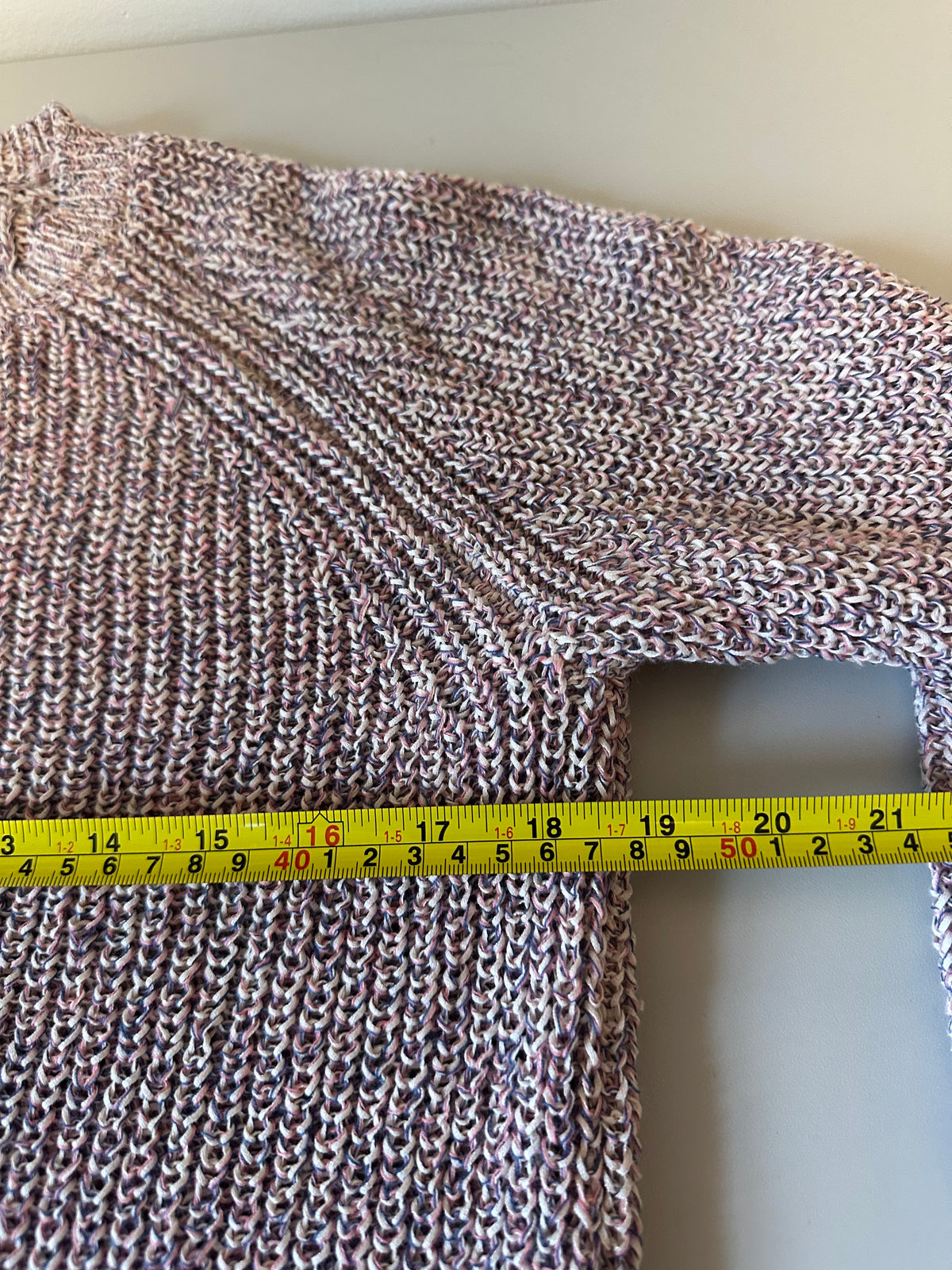 Velvet by Graham & Spencer Pink Marled Cotton Blend Crewneck Sweater | Size Small