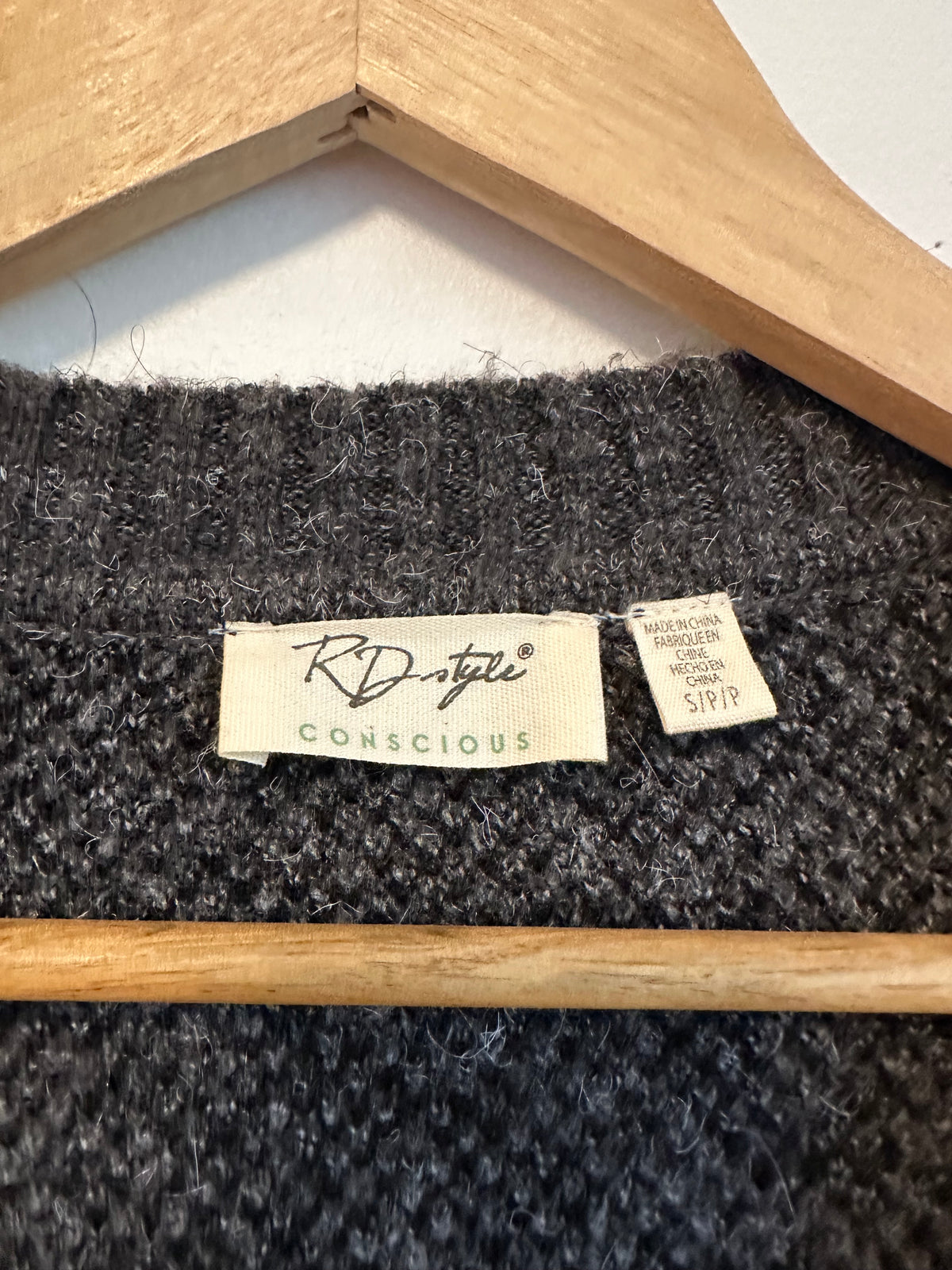 RD Style Conscious Grey and Black Camo Open Front Longline Cardigan Sweater | Size Small