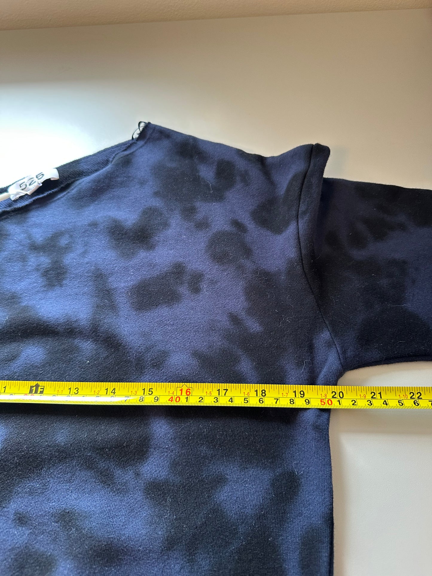 NWT 525 America Off The Shoulder Indigo Blue Tie Dye Sweatshirt | Size Small