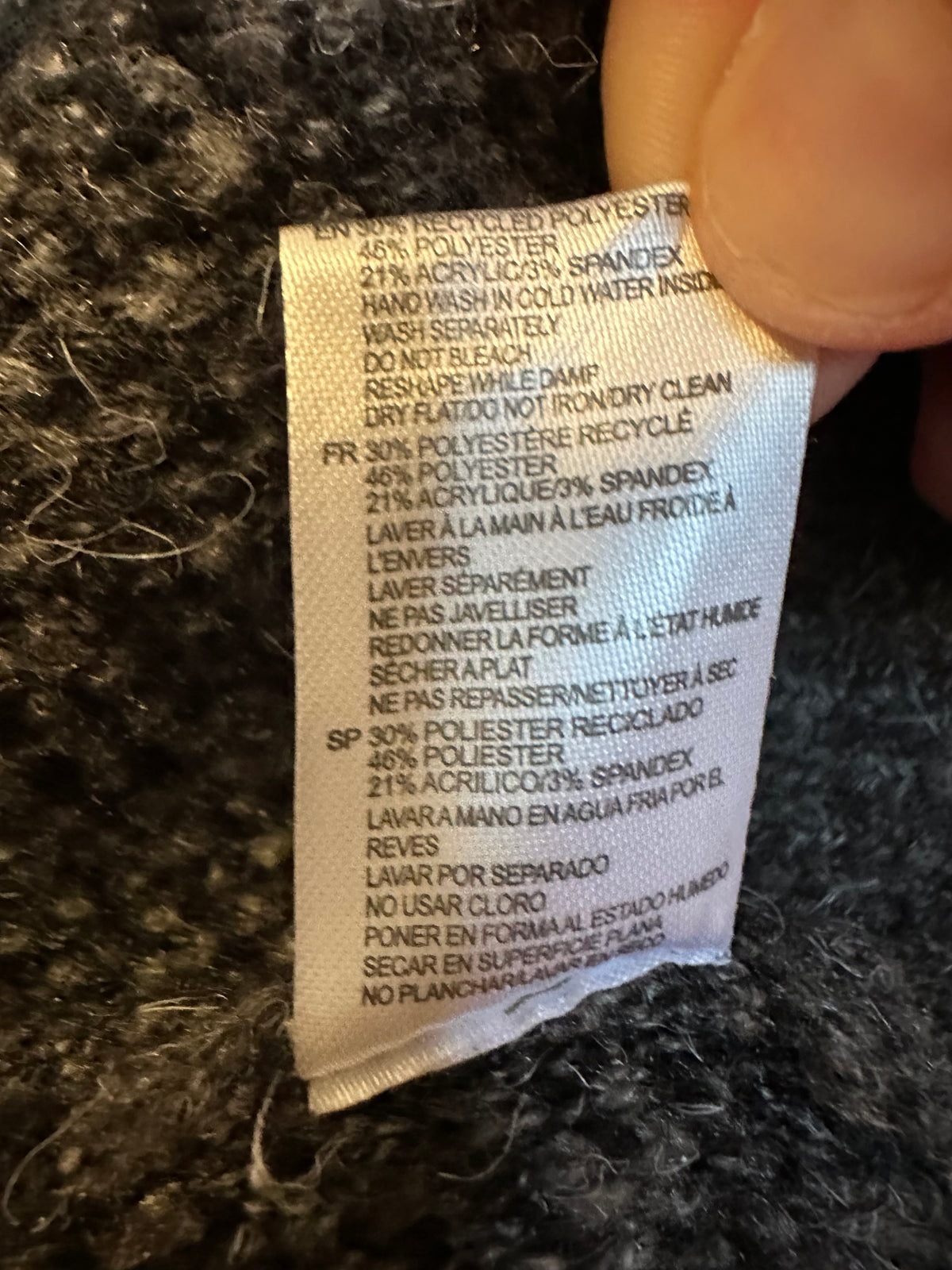 RD Style Conscious Grey and Black Camo Open Front Longline Cardigan Sweater | Size Small