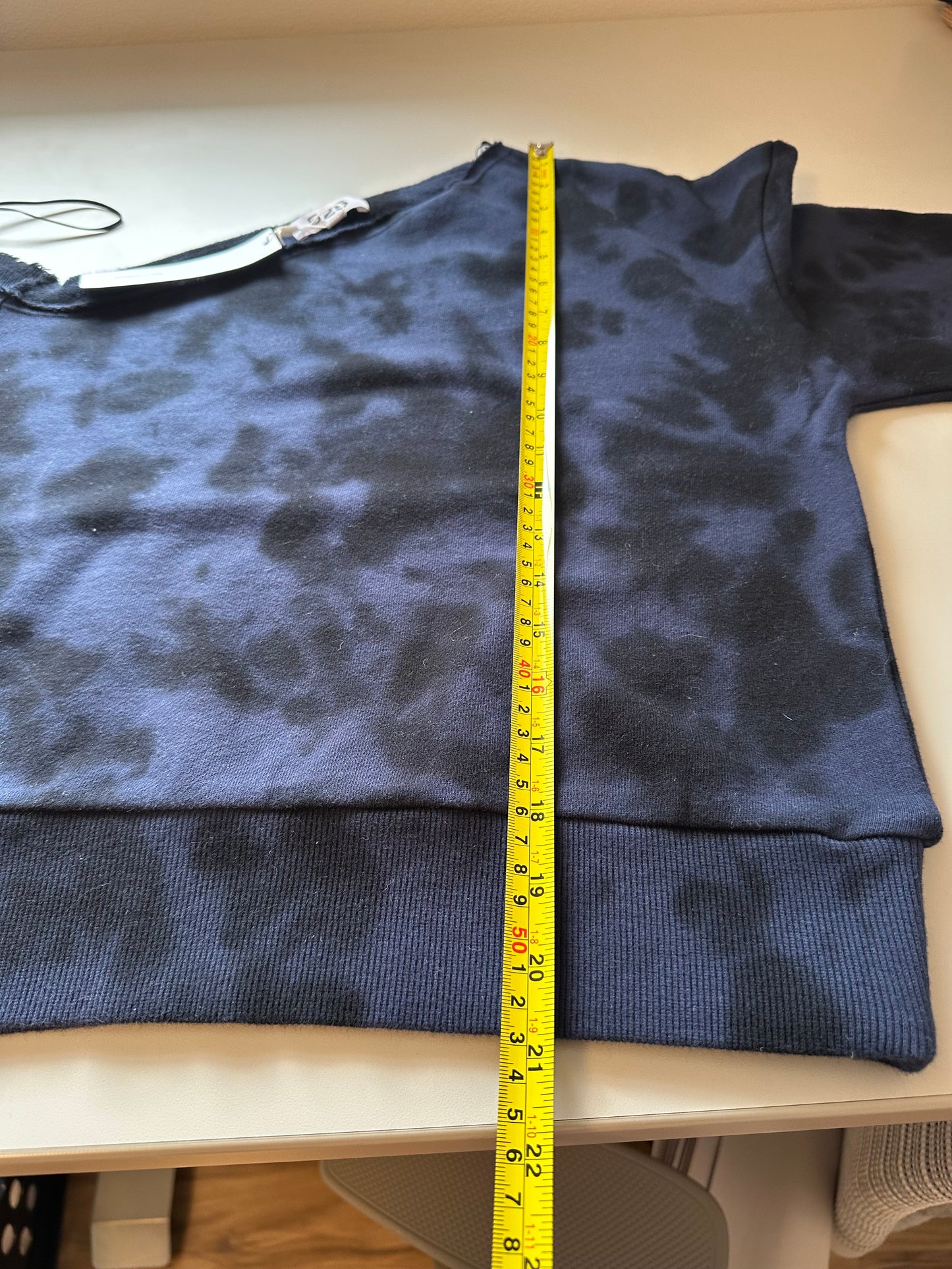 NWT 525 America Off The Shoulder Indigo Blue Tie Dye Sweatshirt | Size Small