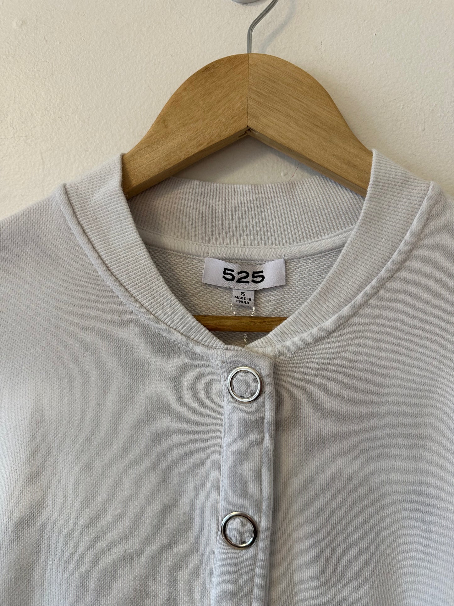 NWT 525 American Dip Dye Snap Front Cotton Sweatshirt | Size Small