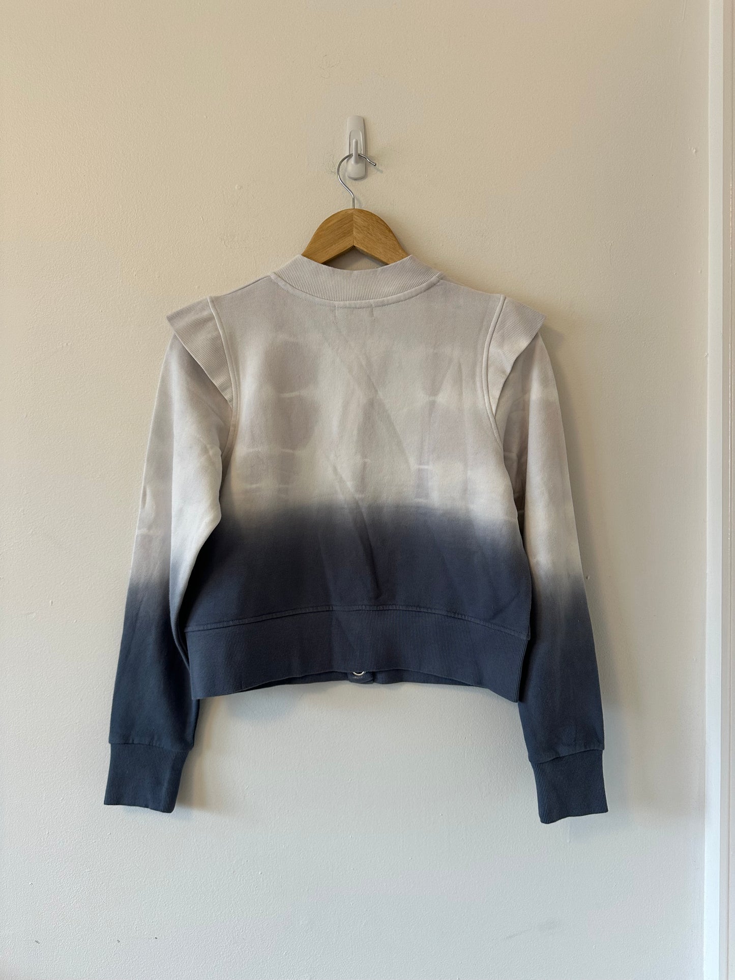 NWT 525 American Dip Dye Snap Front Cotton Sweatshirt | Size Small