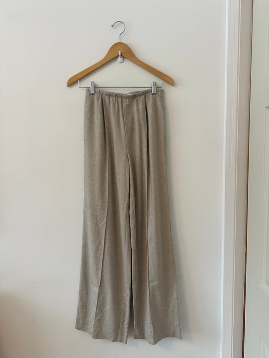 NWT Vince Pull On Oatmeal Heather Wide Leg Pants | Size XS