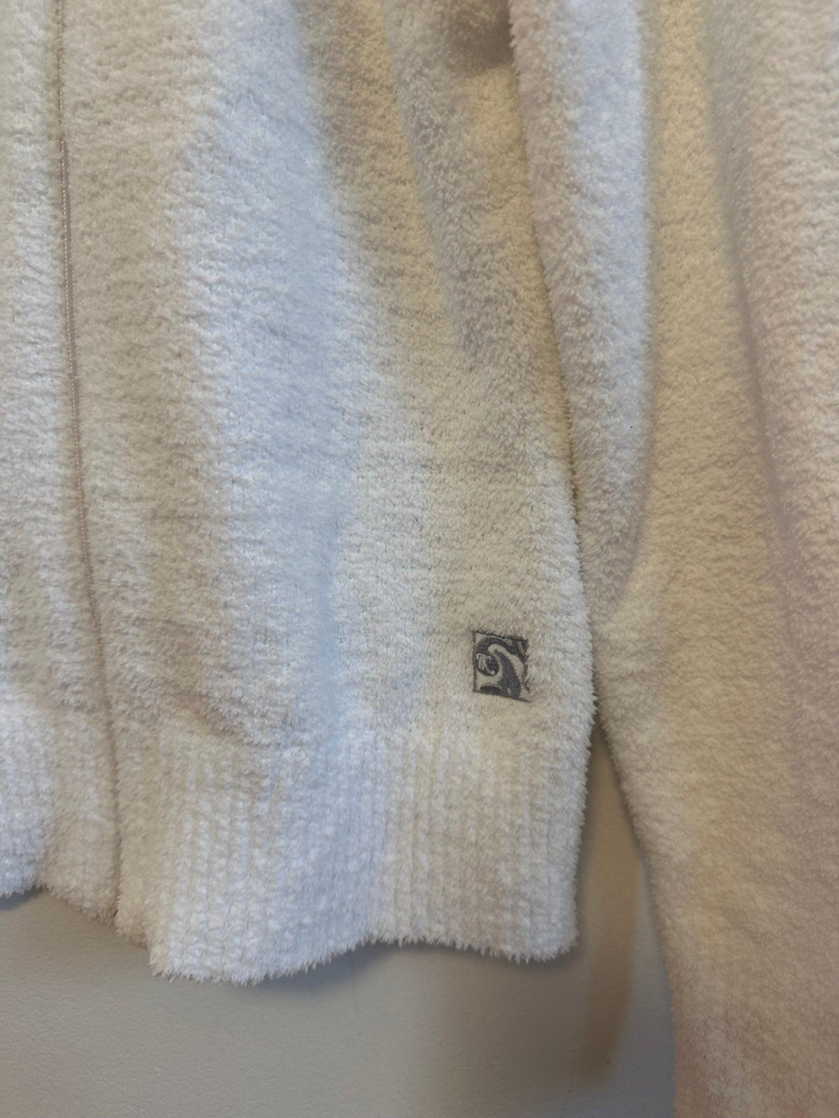 Kashwere White Full Zip Mock Neck Plush Microfiber Jacket | Size Small