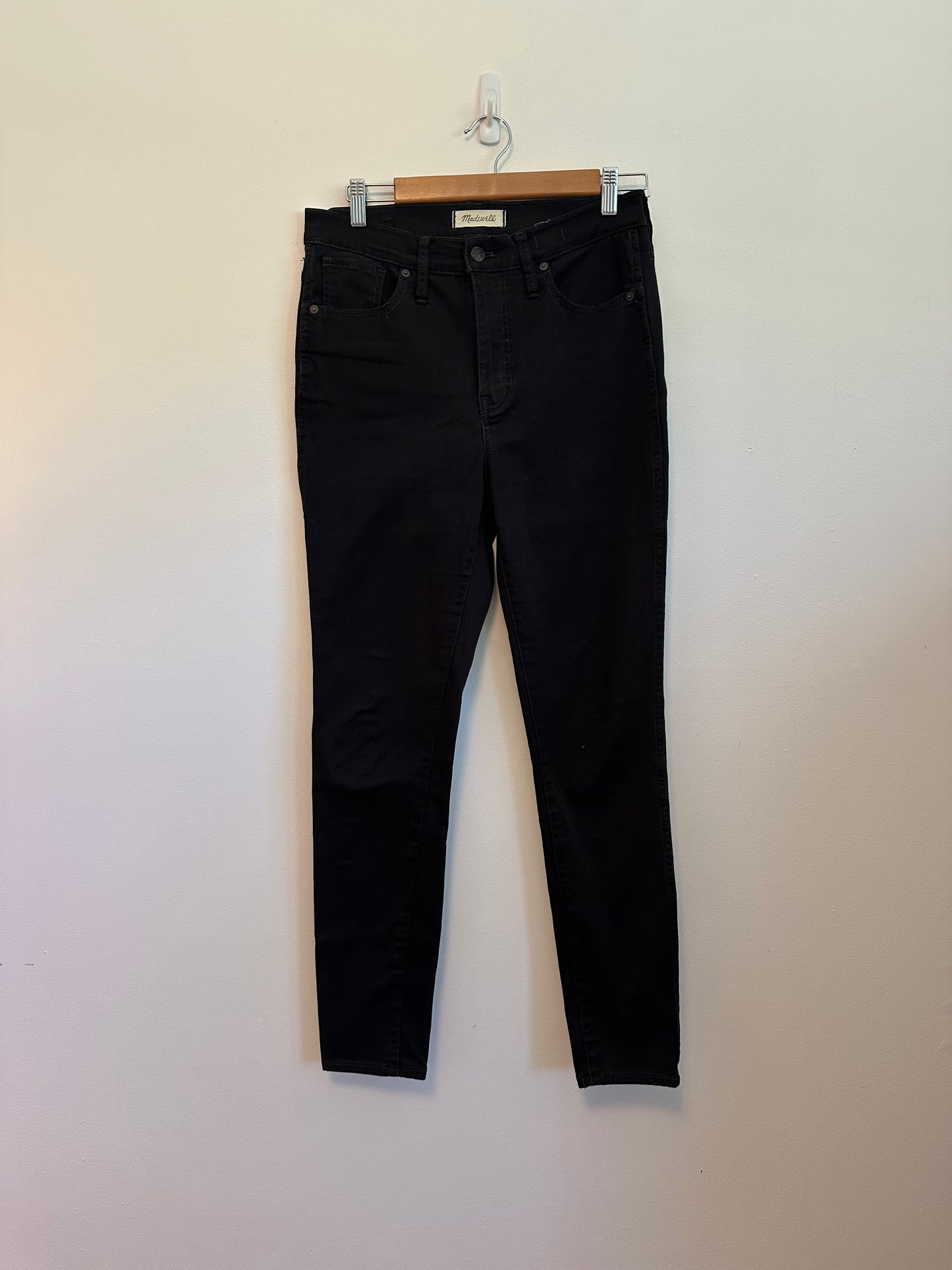 Madewell 10' High-Rise Skinny Jeans in Black Denim | Size 29