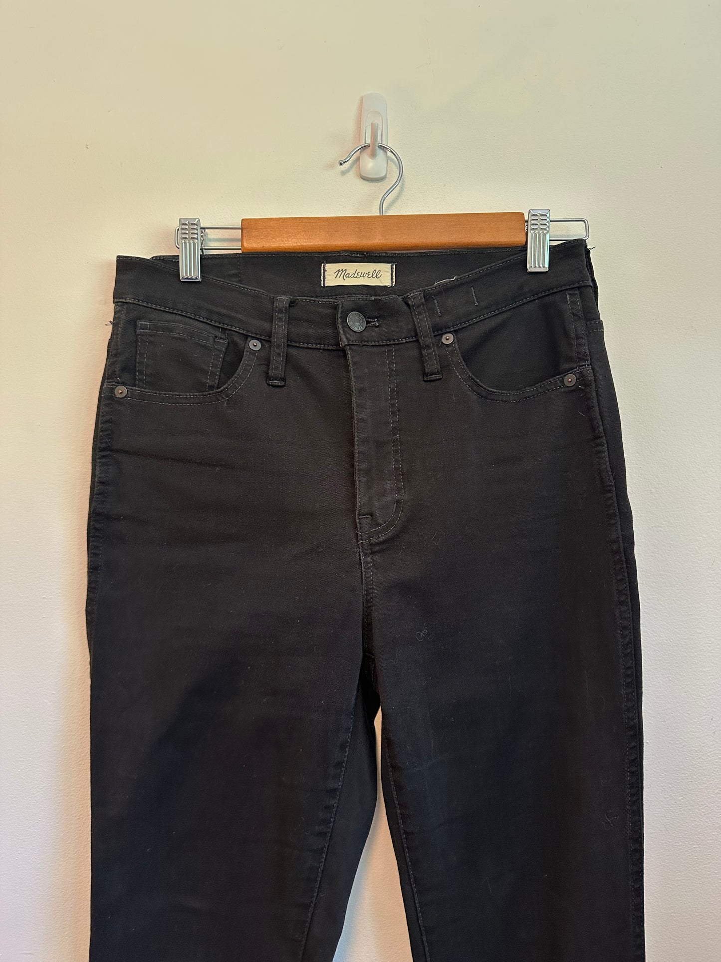 Madewell 10' High-Rise Skinny Jeans in Black Denim | Size 29