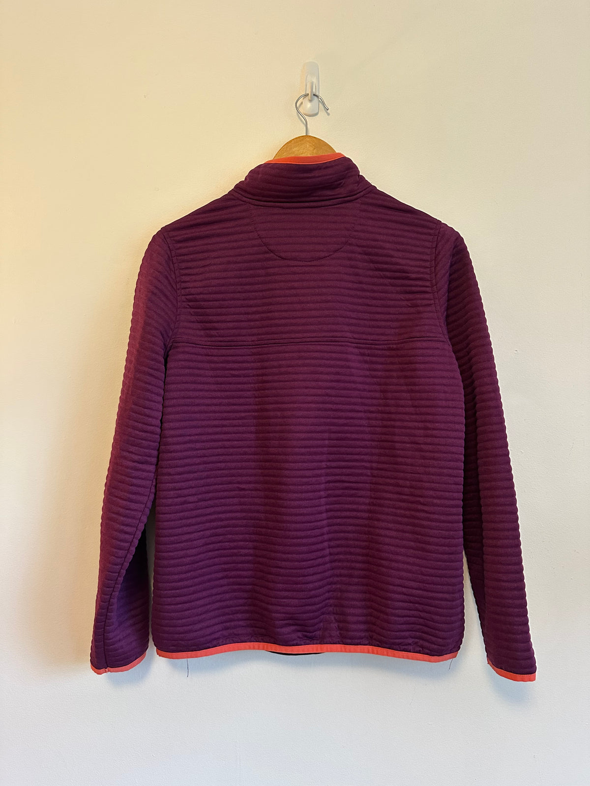 LL Bean Purple AirLight Quilted Snap Pullover Fleece Jacket | Size Small
