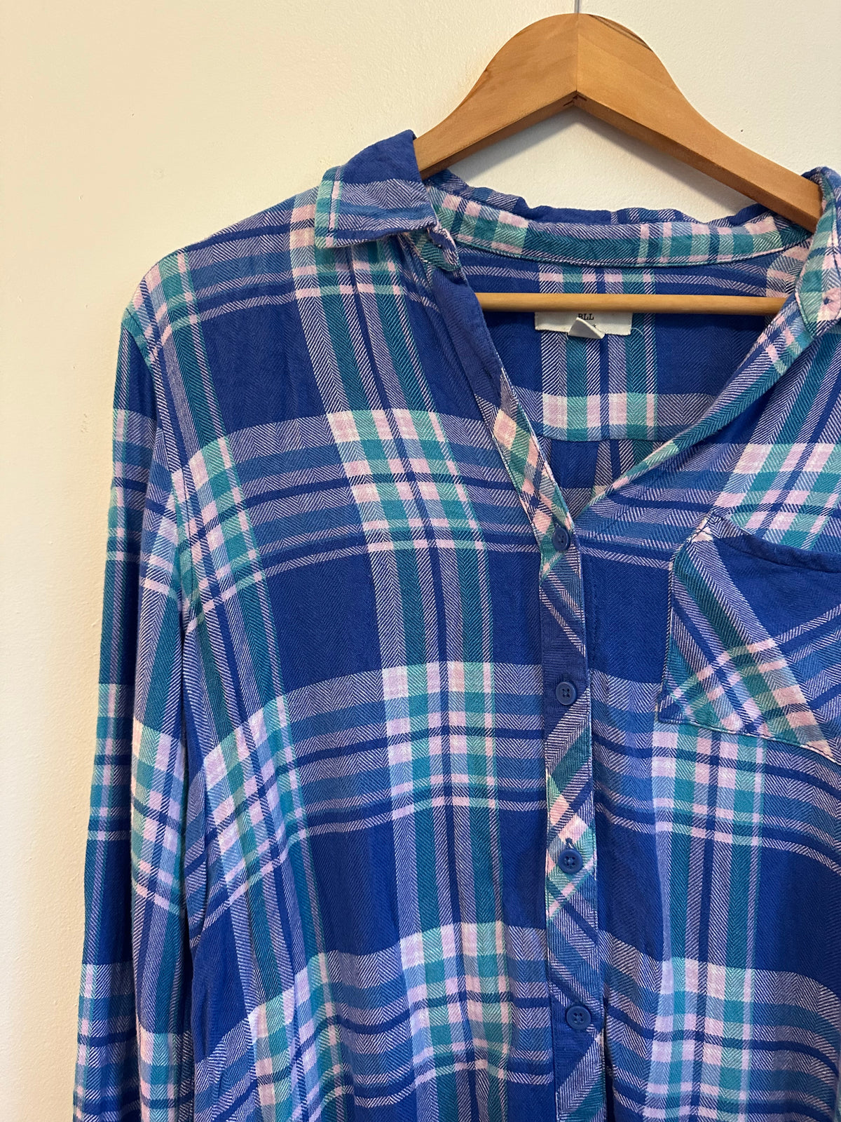 BLL New York Blue Plaid Button Down Shirt | Size Small