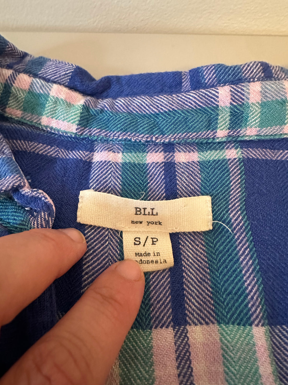 BLL New York Blue Plaid Button Down Shirt | Size Small