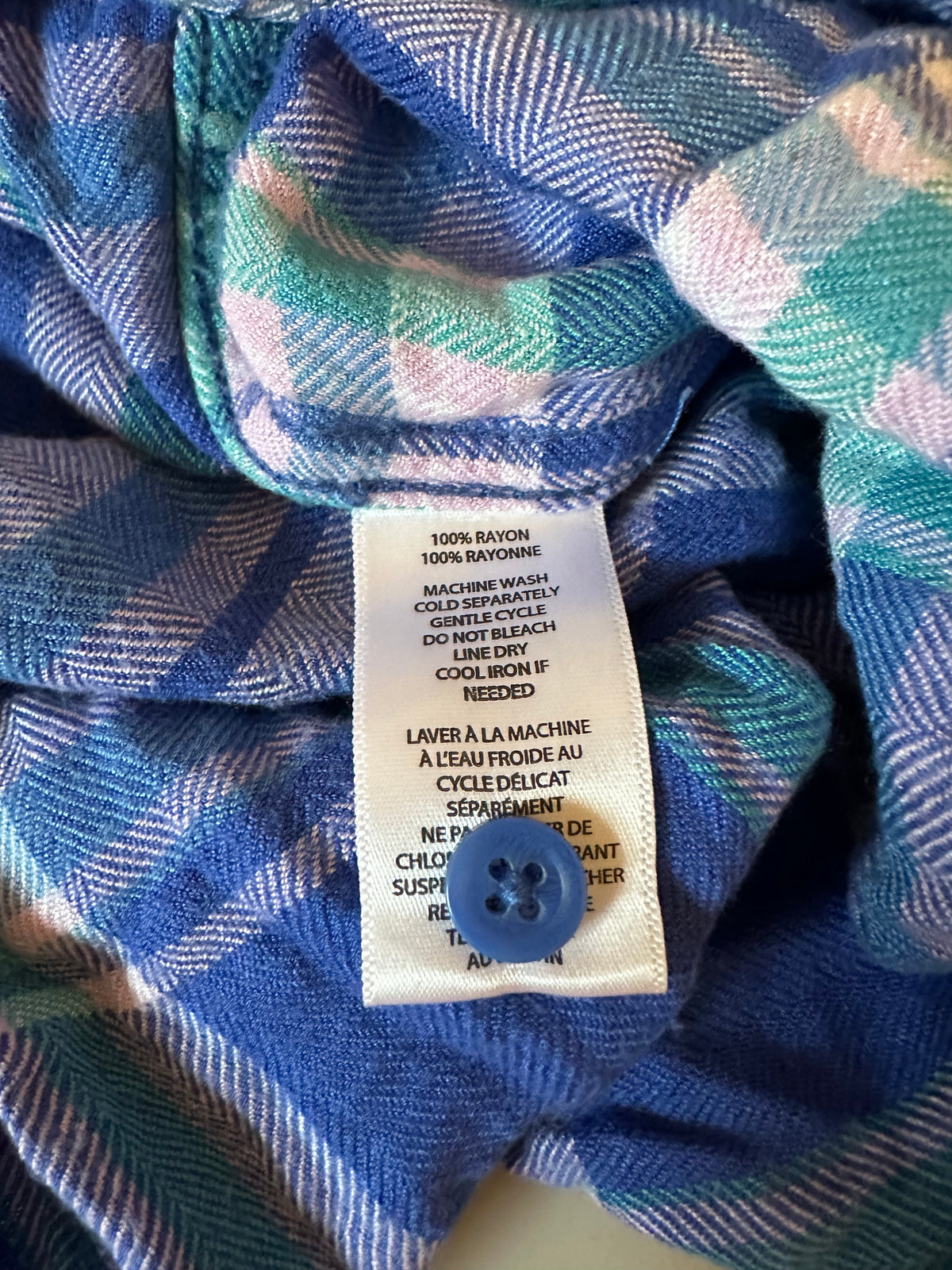 BLL New York Blue Plaid Button Down Shirt | Size Small
