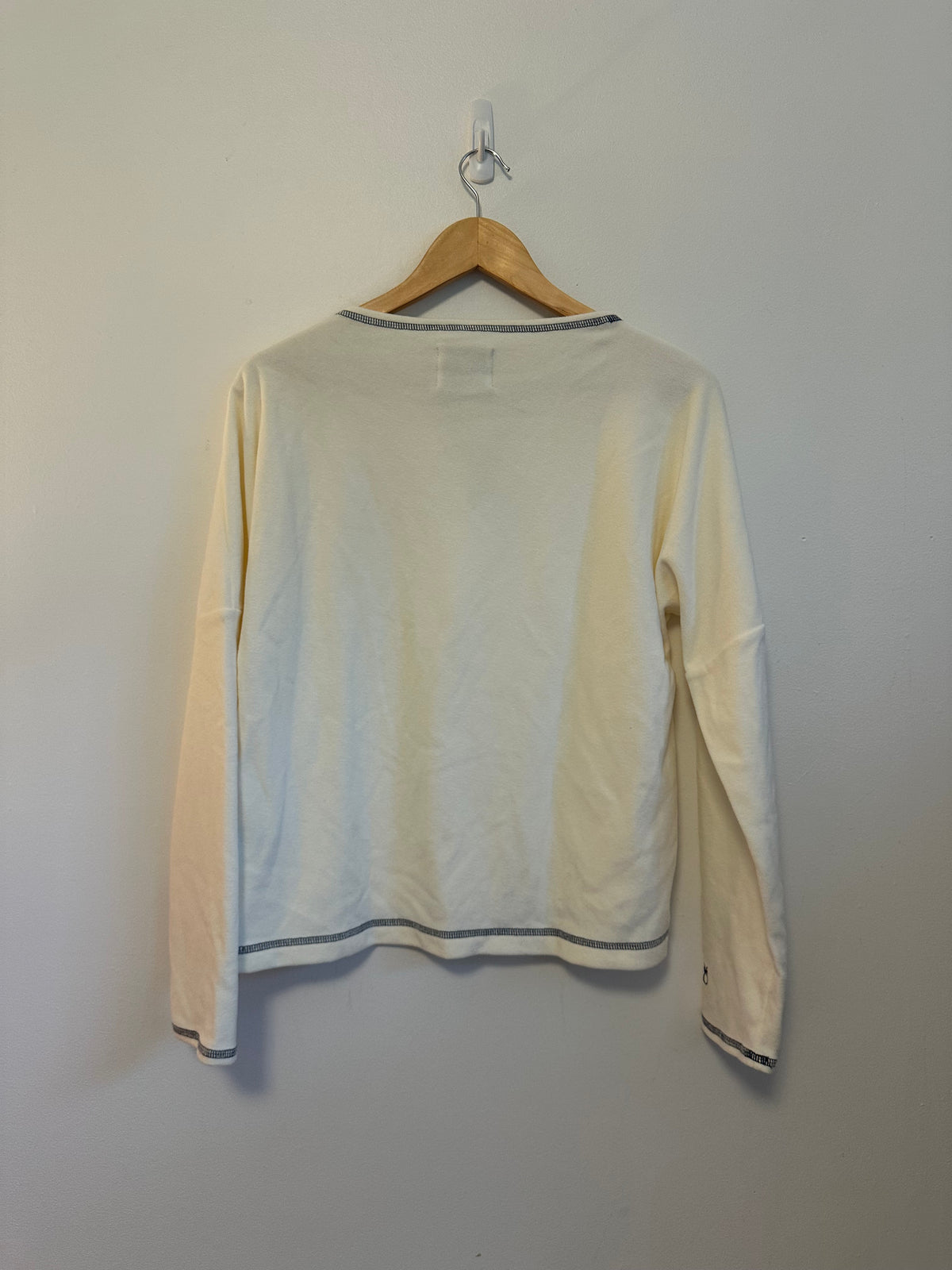 Dudley Stephens Cream Fleece Pullover Sweatshirt | Size Medium