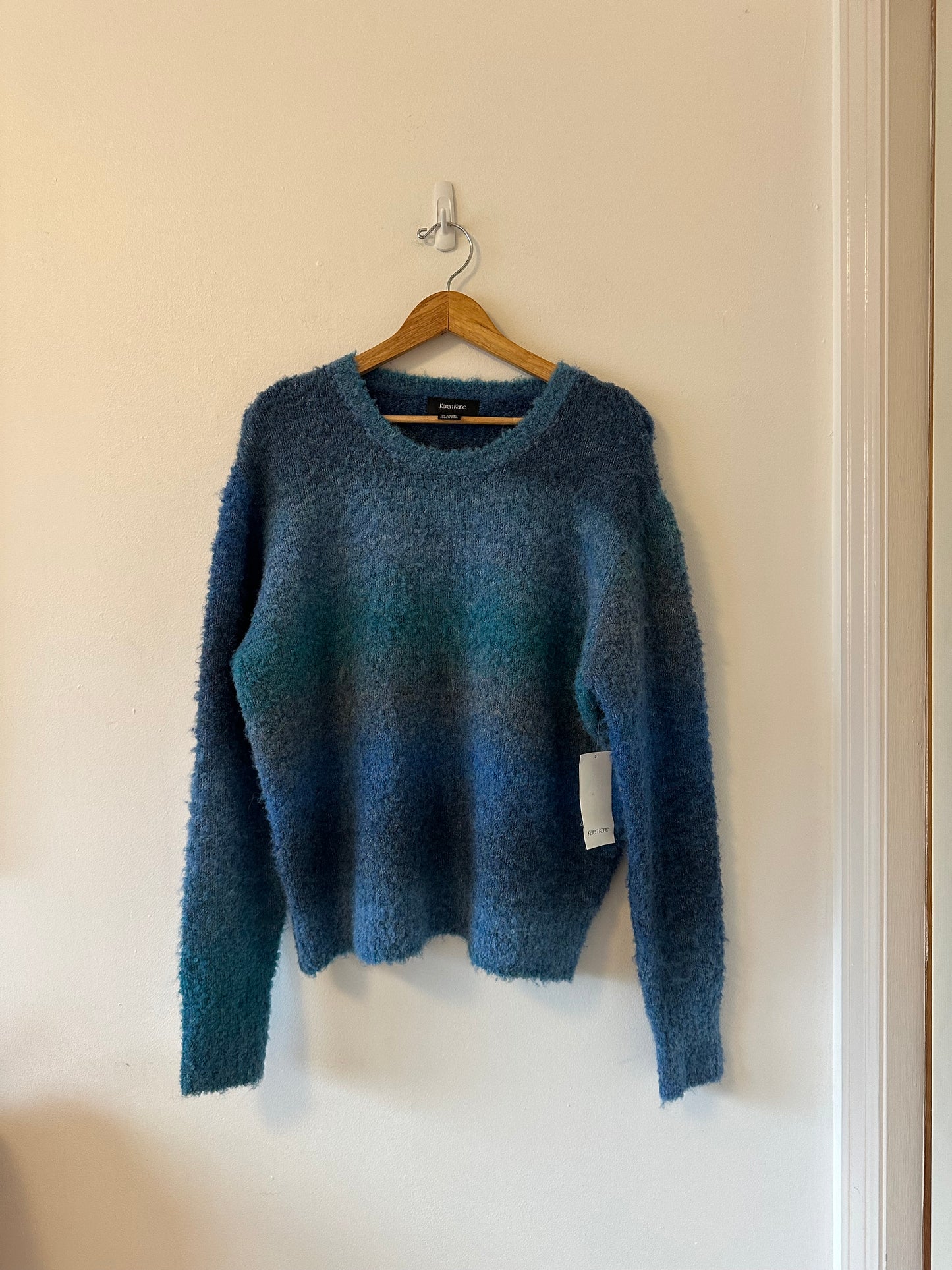 NWT Karen Kane Ombré Boucle Sweater in Blue | Size Large