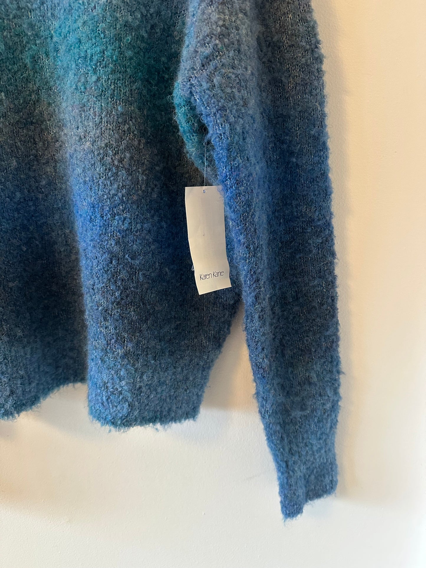 NWT Karen Kane Ombré Boucle Sweater in Blue | Size Large