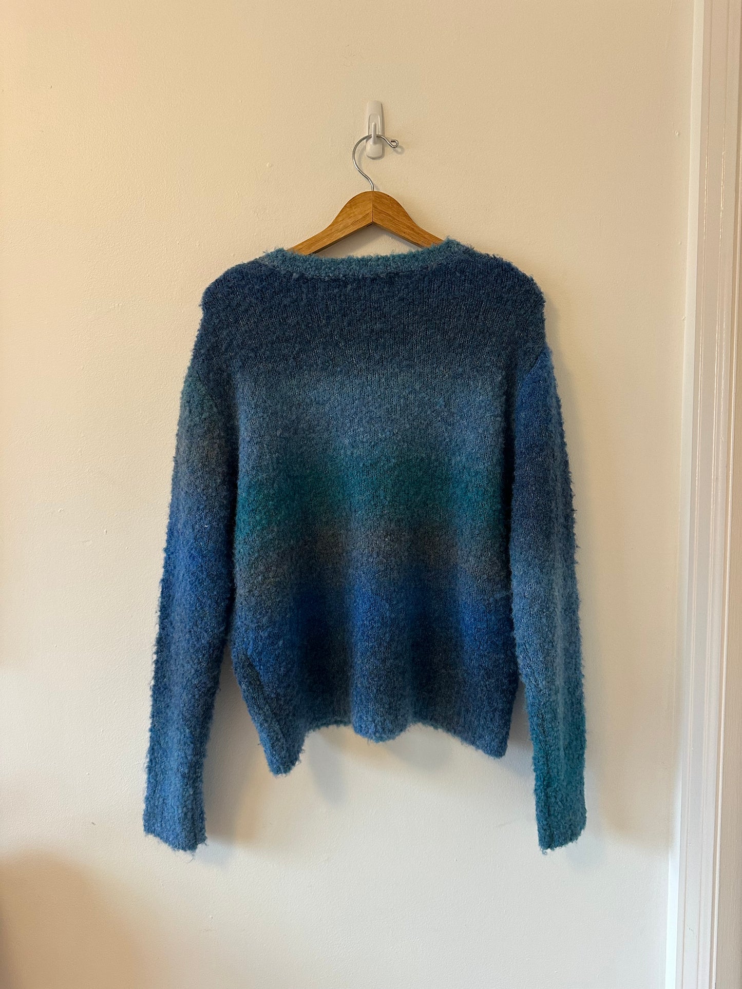 NWT Karen Kane Ombré Boucle Sweater in Blue | Size Large