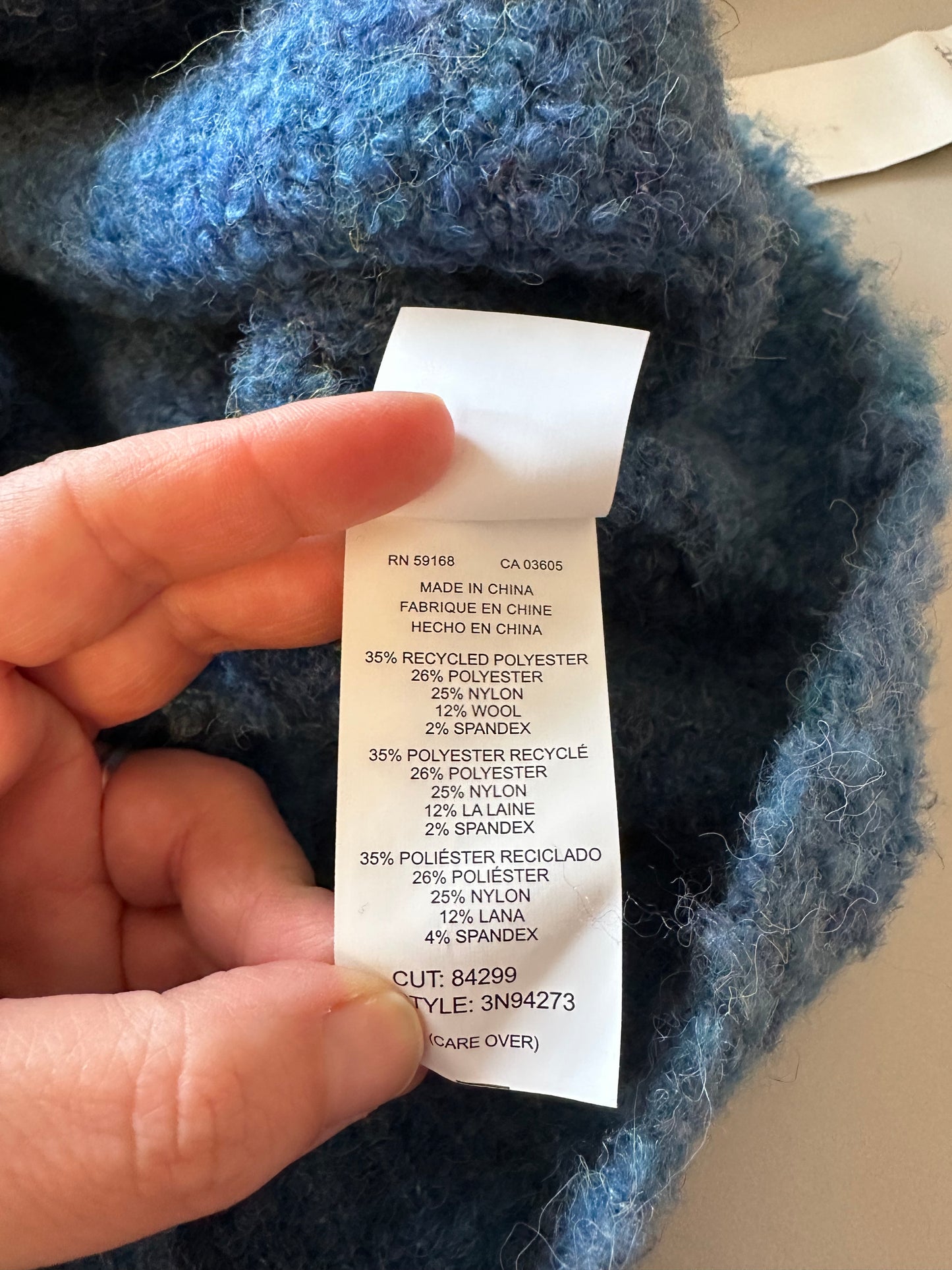 NWT Karen Kane Ombré Boucle Sweater in Blue | Size Large