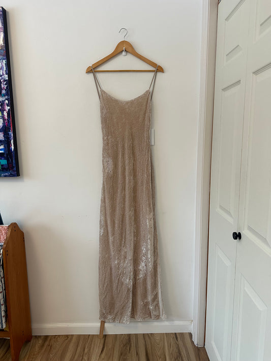 NWT Reformation Symphony Velvet Dress in Champagne Floral Velvet | Size XS