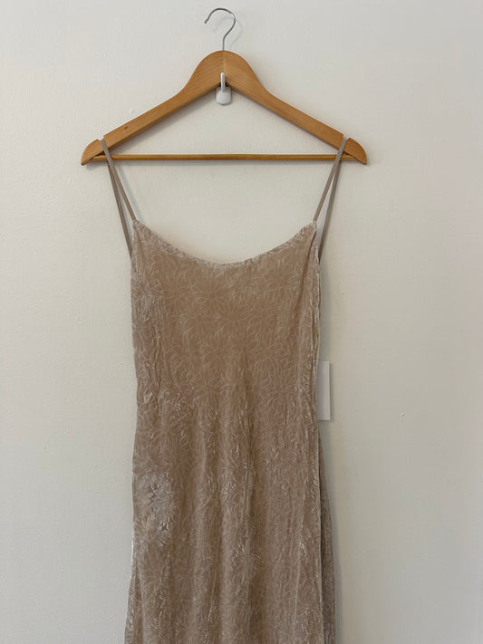 NWT Reformation Symphony Velvet Dress in Champagne Floral Velvet | Size XS