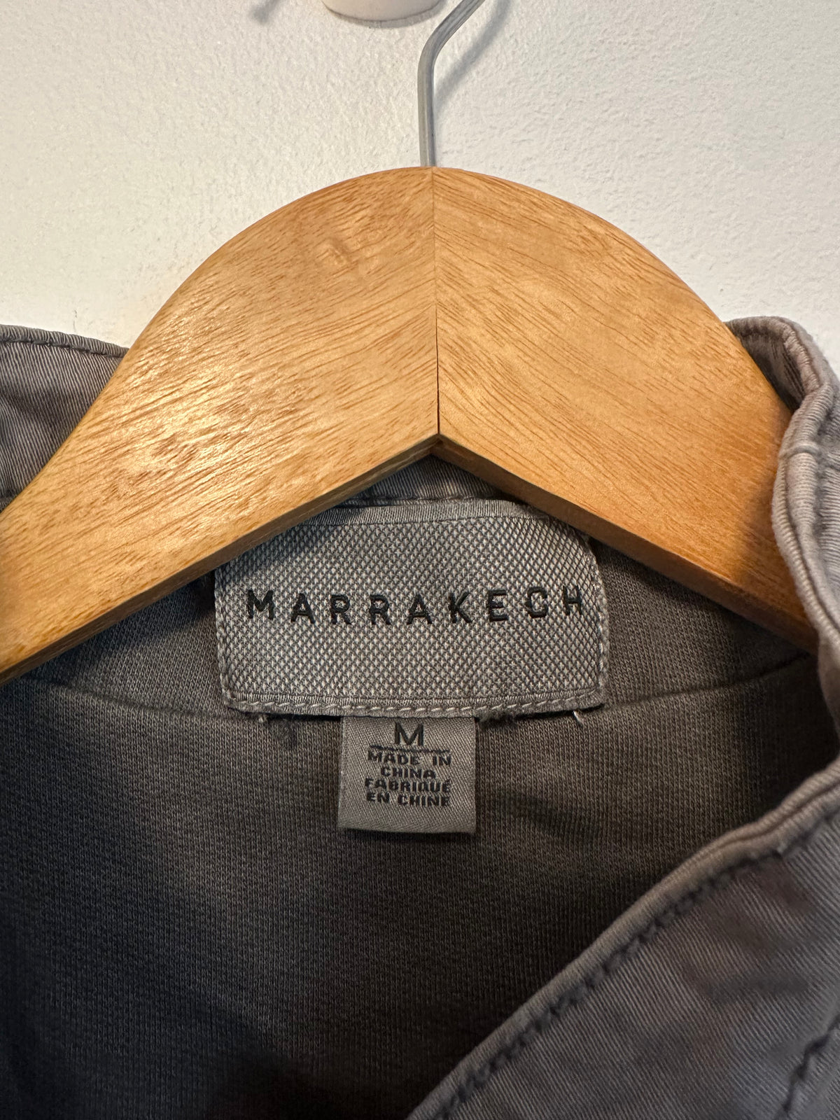 Marrakech Gray Asymmetrical Zip Mixed Media Moto Jacket | Size Medium