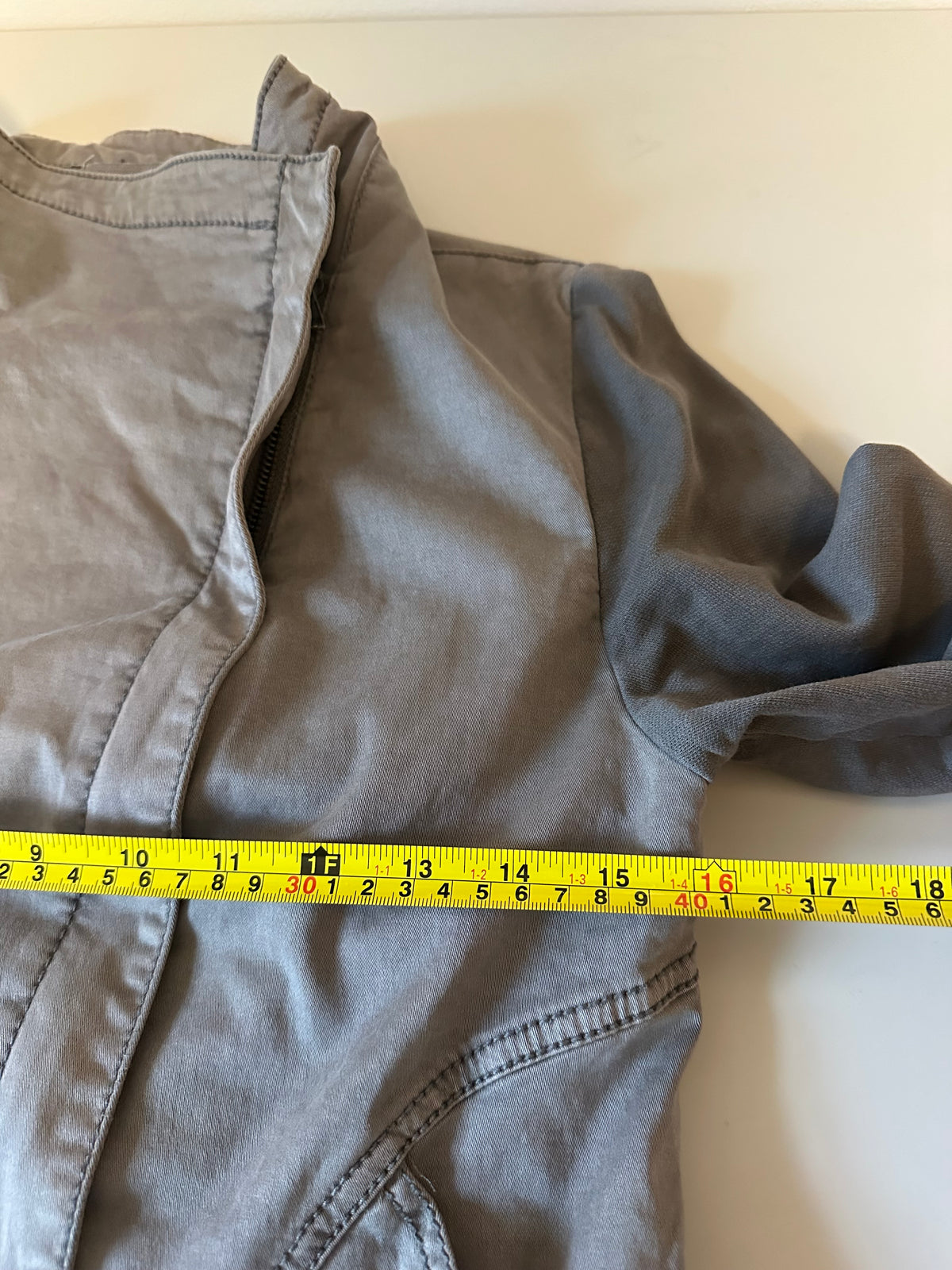 Marrakech Gray Asymmetrical Zip Mixed Media Moto Jacket | Size Medium