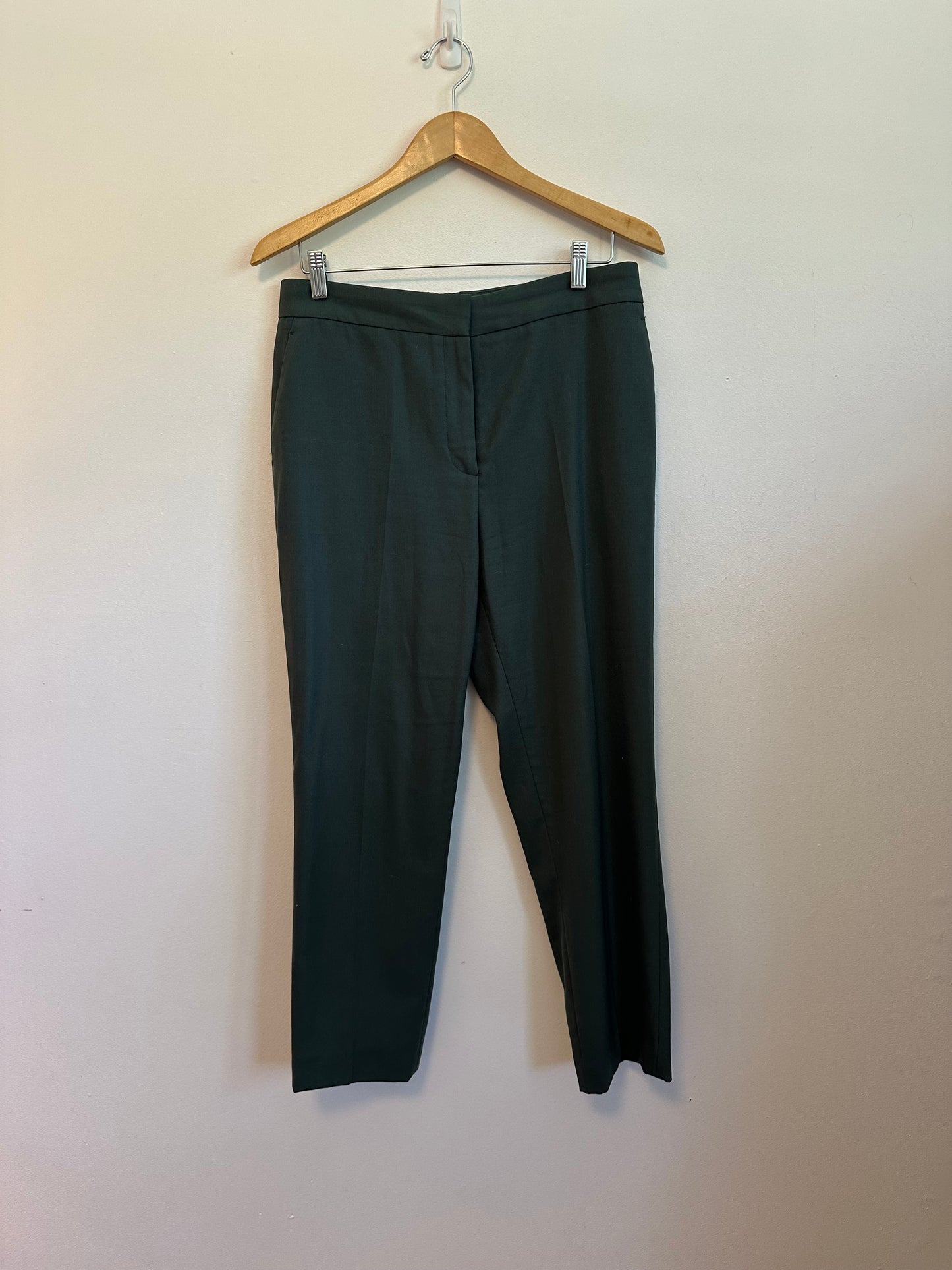 Reiss Forest Green Tailored Slim Leg Ankle Trousers | Size 8