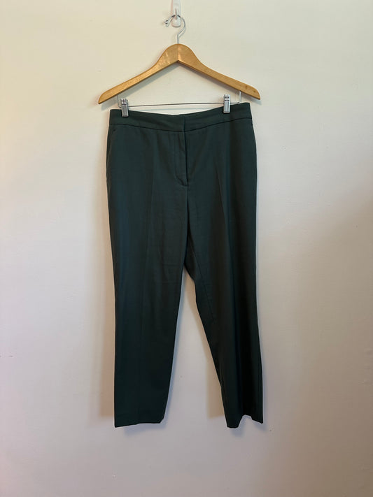 Reiss Forest Green Tailored Slim Leg Ankle Trousers | Size 8