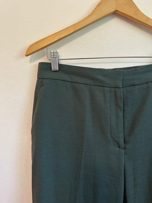 Reiss Forest Green Tailored Slim Leg Ankle Trousers | Size 8