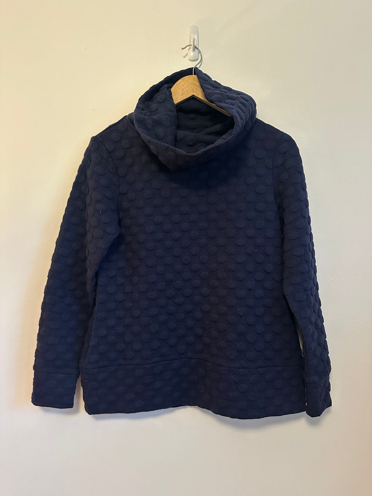 Sail to Sable STS Navy Blue Textured Bubble Cowl Neck Pullover | Size Small
