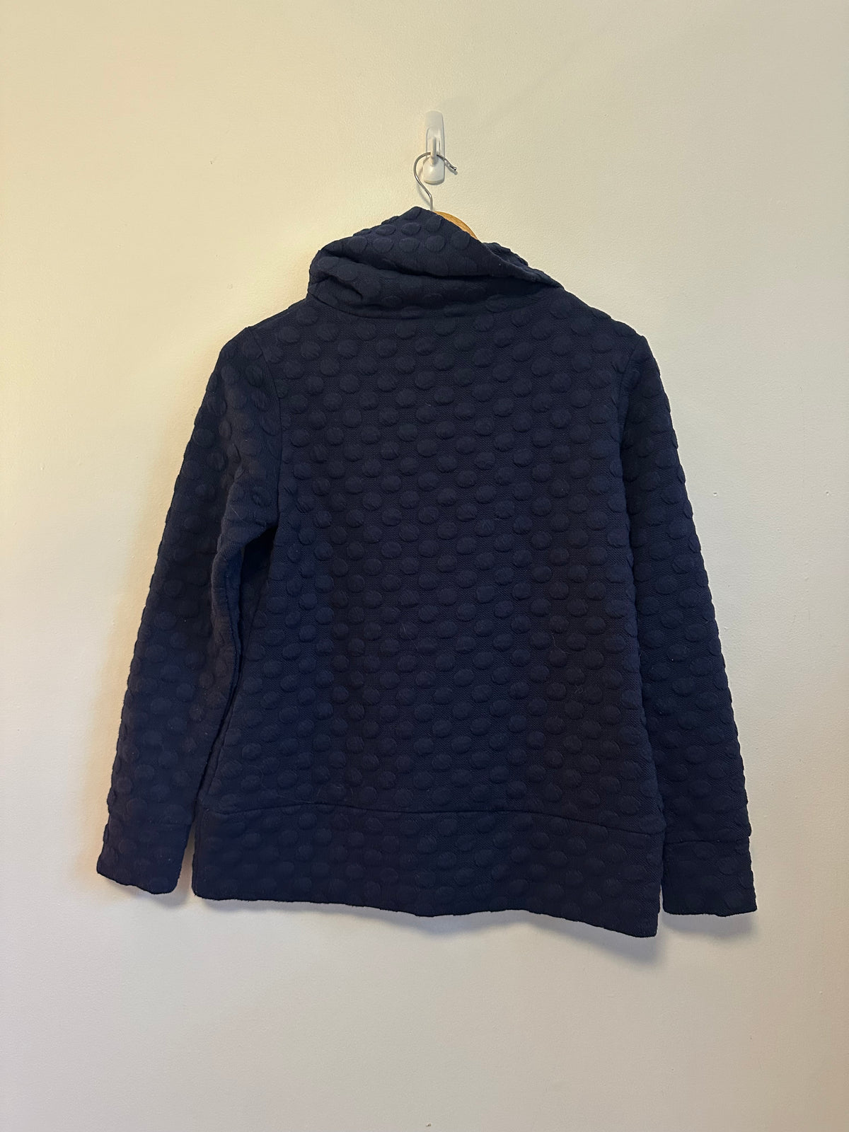 Sail to Sable STS Navy Blue Textured Bubble Cowl Neck Pullover | Size Small