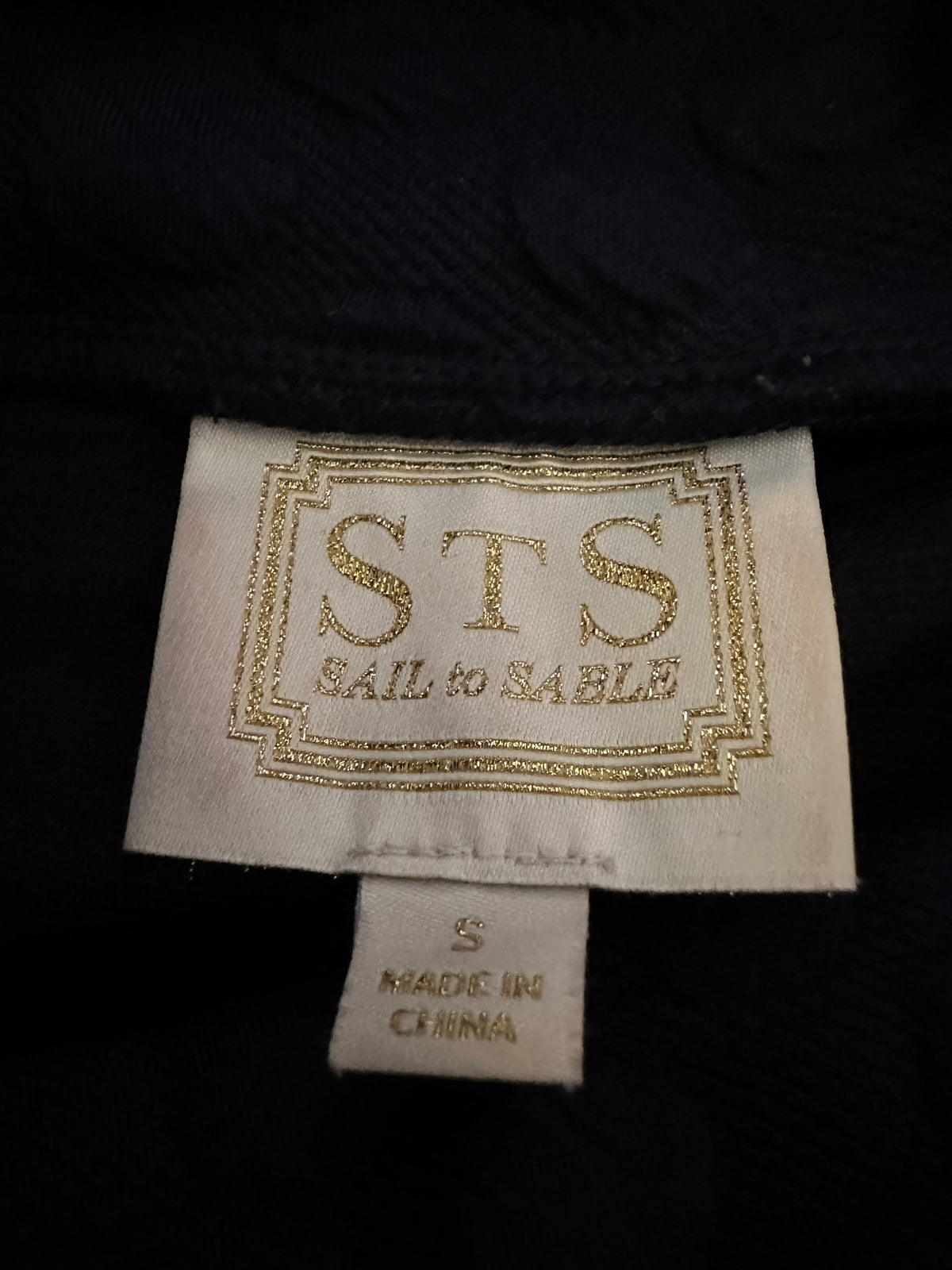 Sail to Sable STS Navy Blue Textured Bubble Cowl Neck Pullover | Size Small