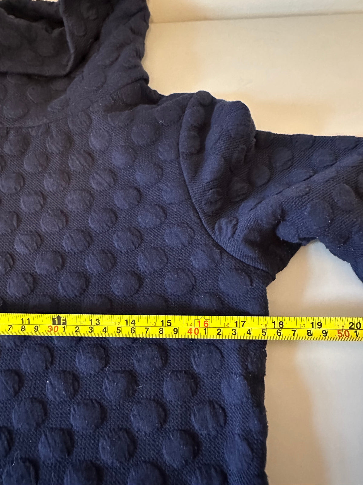 Sail to Sable STS Navy Blue Textured Bubble Cowl Neck Pullover | Size Small
