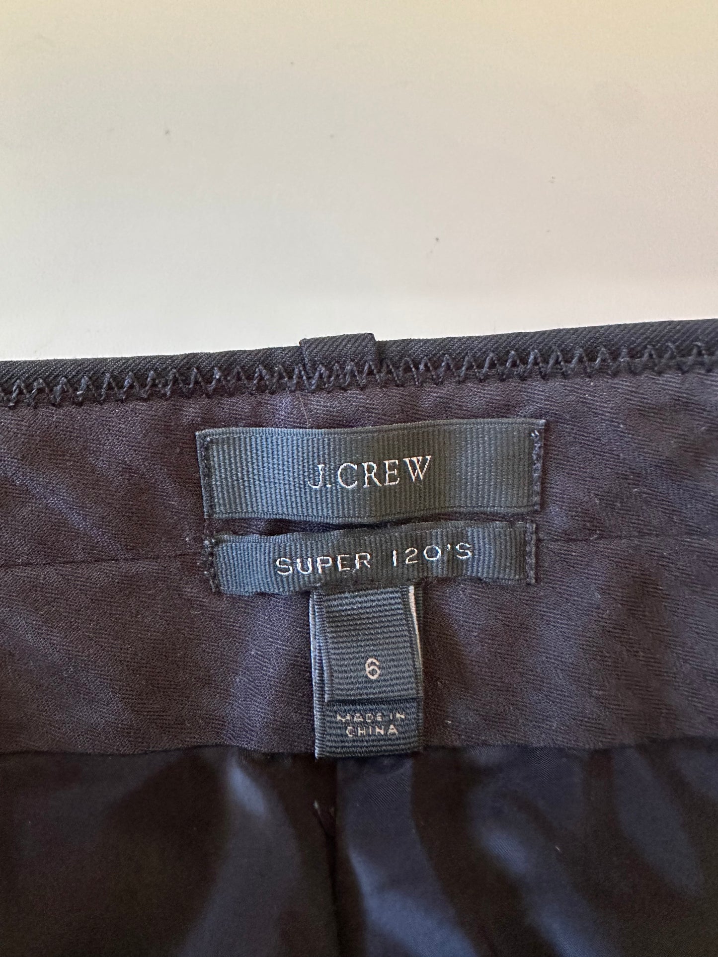 J. Crew Super 120s Wool Black Dress Pants | Size 6