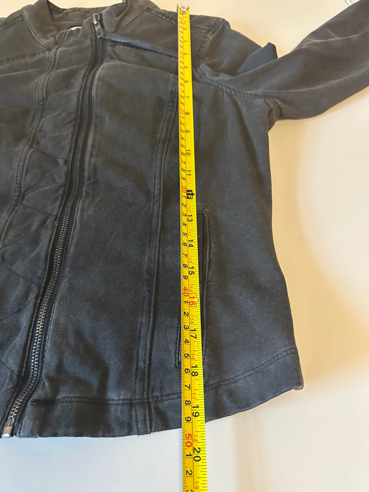 Marrakech Faded Black Stretch Cotton Moto Jacket | Size Medium