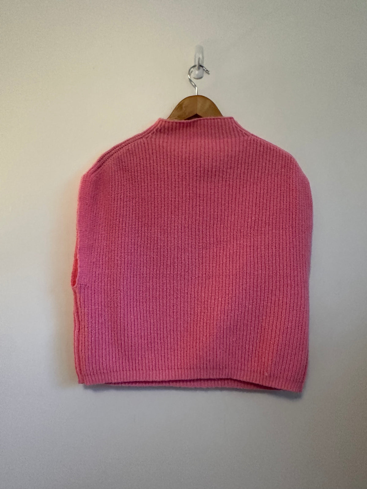 THML Pink Mock Neck Pointelle Ribbed Knit Sweater Vest | Size Small
