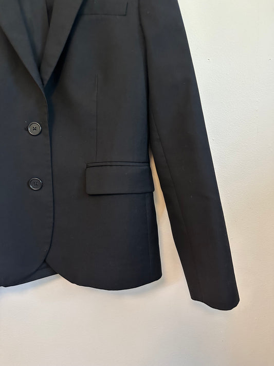 J. Crew Black Super 120s Wool Two-Button Blazer Jacket in Black | Size 6