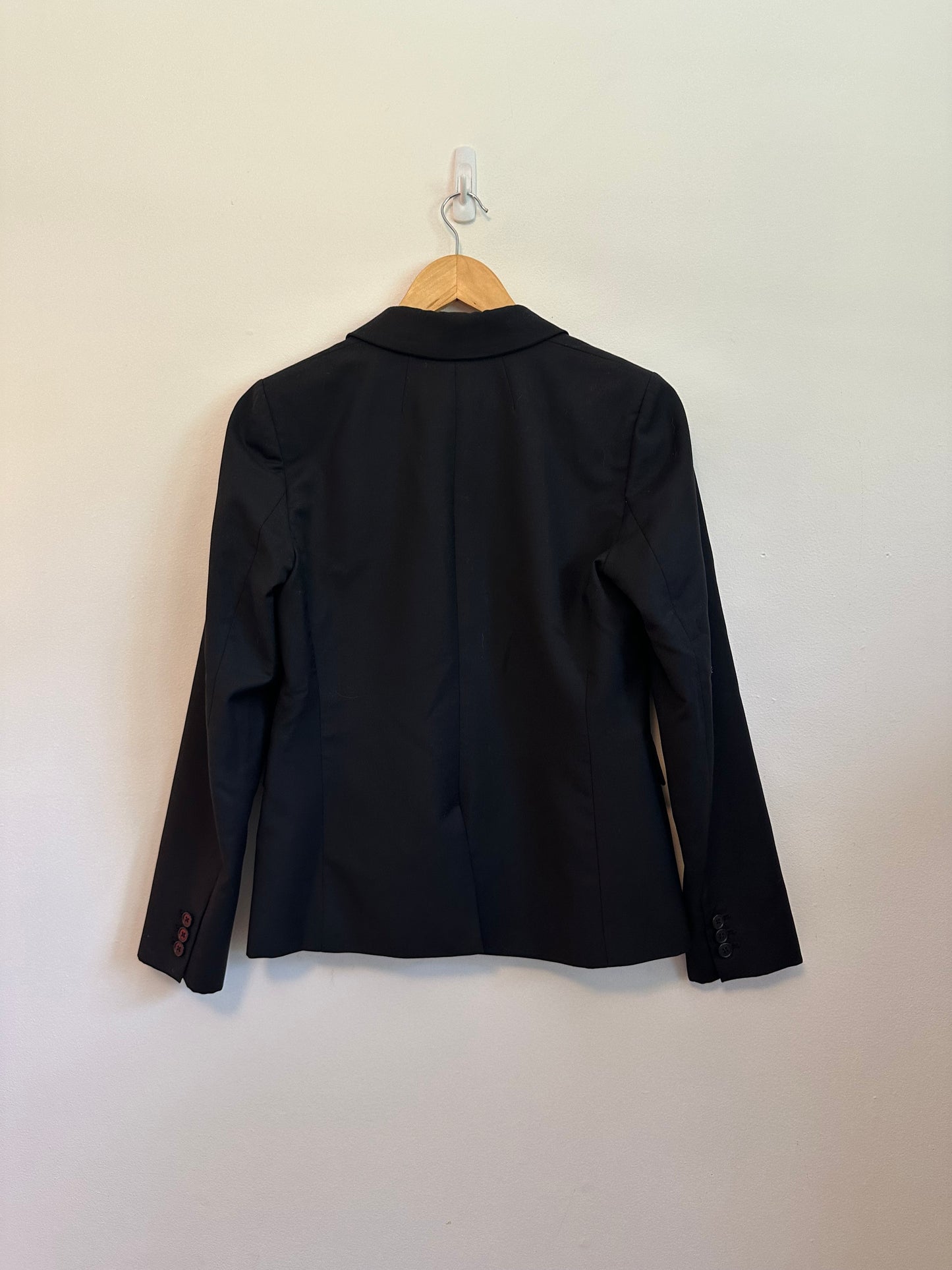 J. Crew Black Super 120s Wool Two-Button Blazer Jacket in Black | Size 6