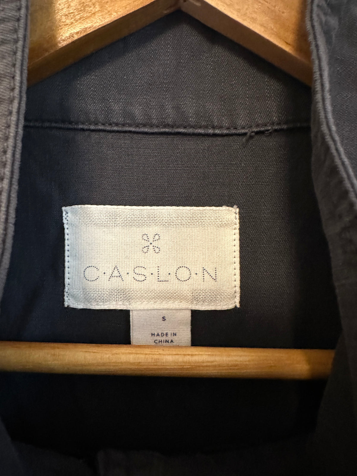 Caslon Dark Gray Cotton Tencel Blend Utility Vest | Size Small