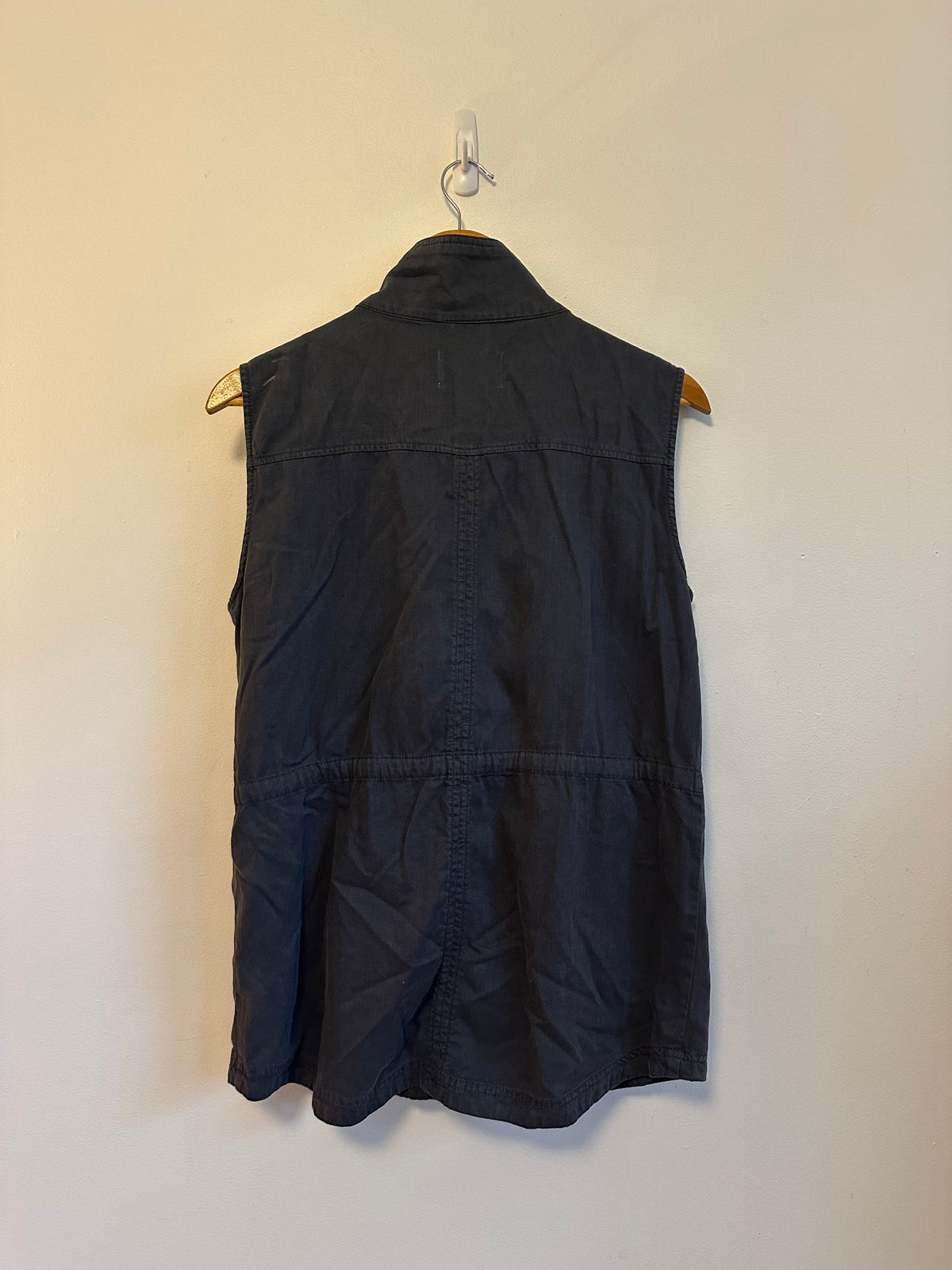 Caslon Dark Gray Cotton Tencel Blend Utility Vest | Size Small