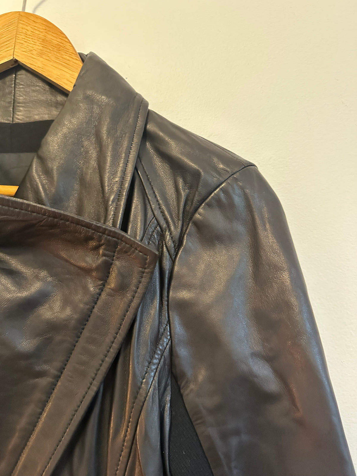 NWT Trouve Black Leather Asymmetric Moto Jacket | Size Small