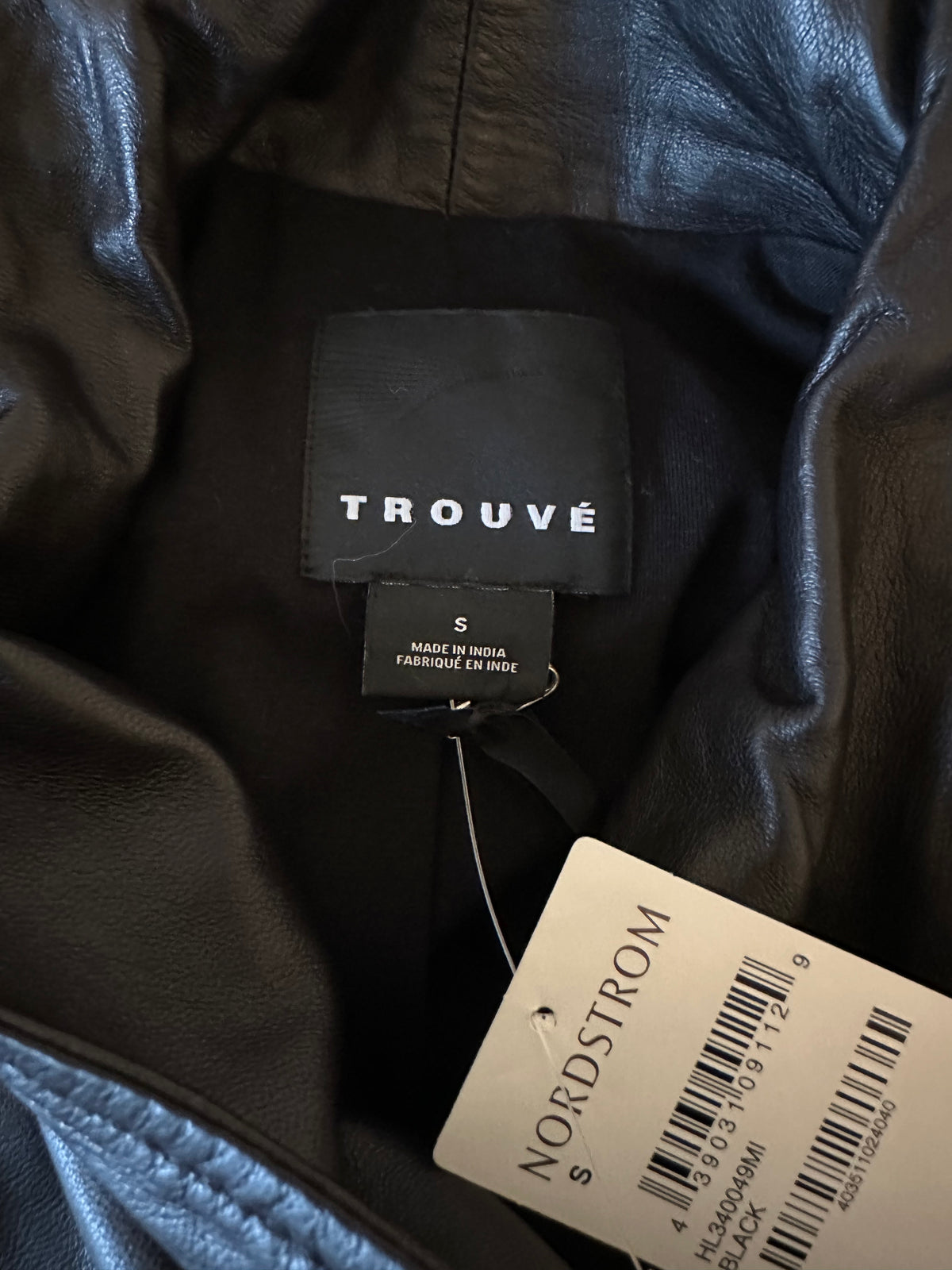 NWT Trouve Black Leather Asymmetric Moto Jacket | Size Small