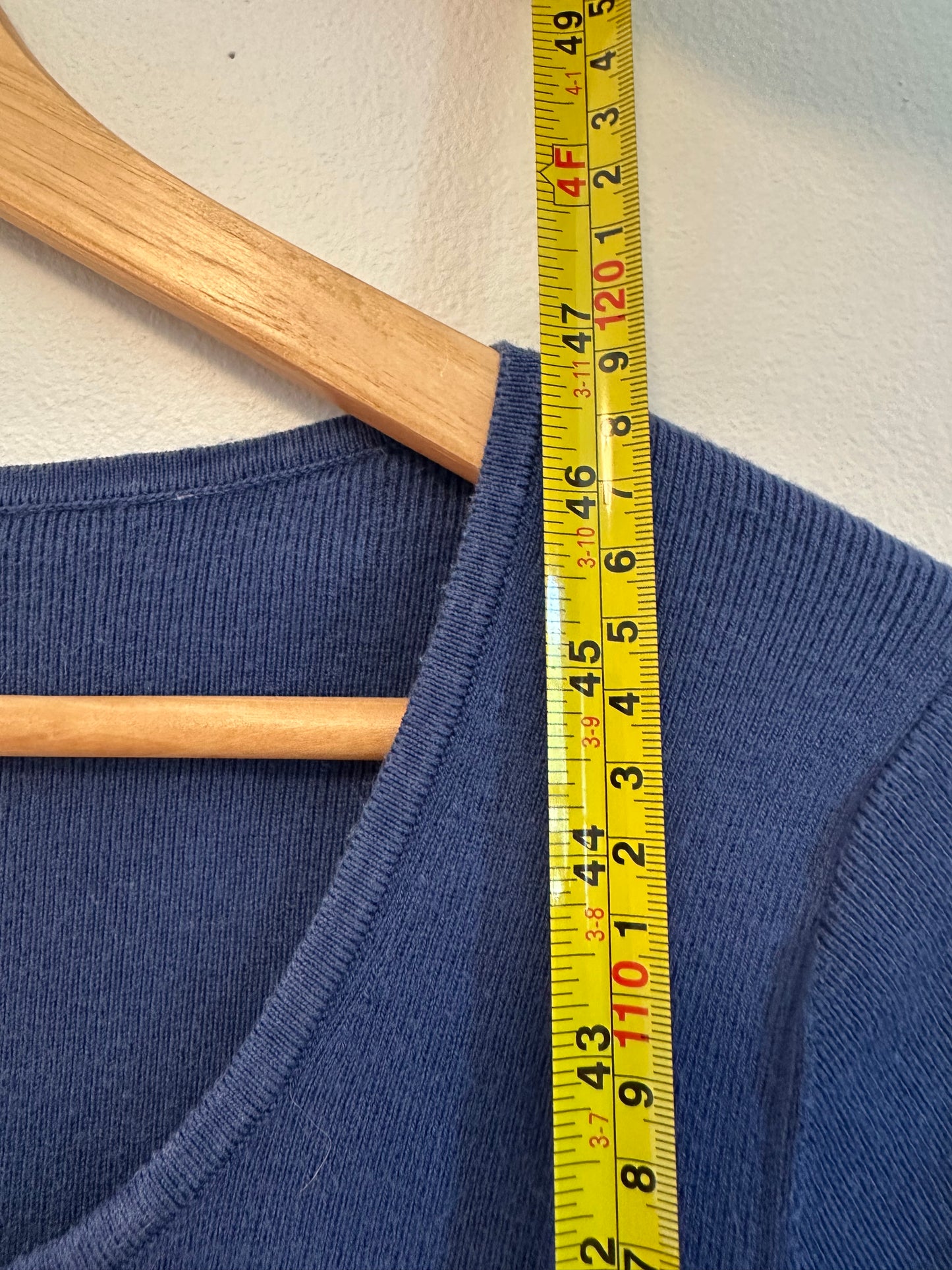 Banana Republic Blue Short Sleeve Ribbed Knit Scoop Neck Sweater Dress | Size Medium