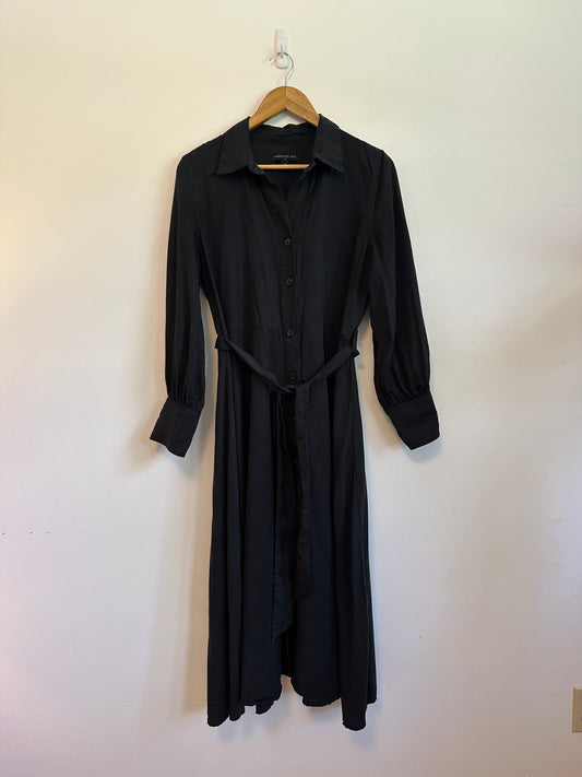 Banana Republic Black Belted Midi Shirtdress | Size Medium