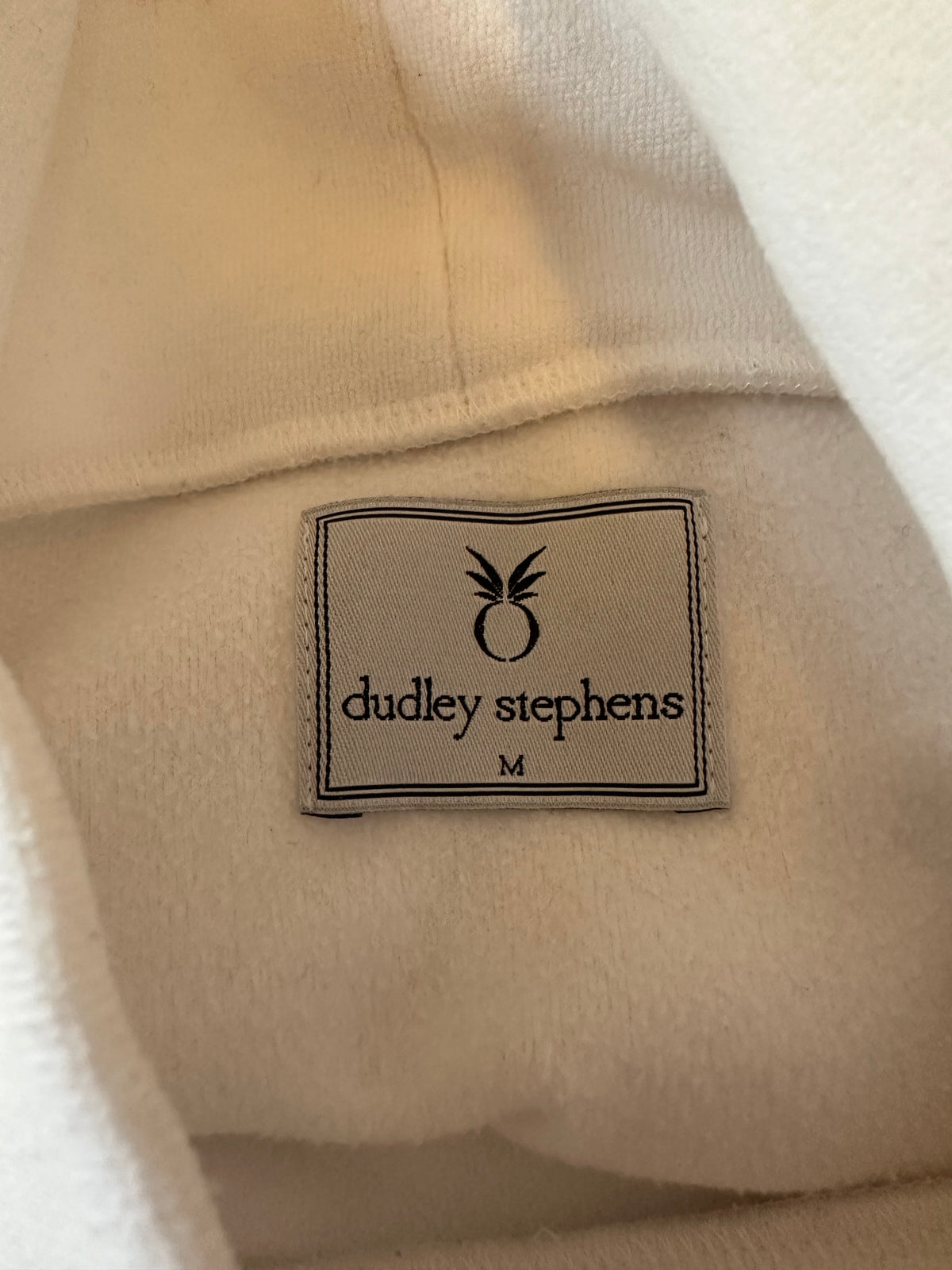 Dudley Stephens White Vello Fleece Turtleneck Tunic Top | Size Medium