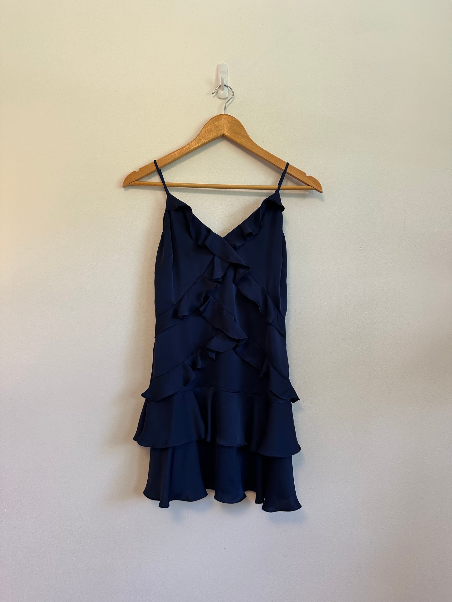 Ramy Brook Maria Ruffle Mini Dress in Navy Blue | Size 2