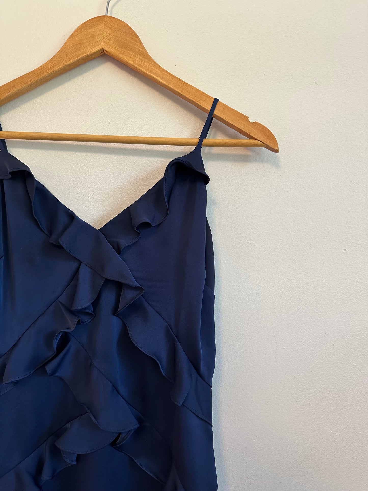 Ramy Brook Maria Ruffle Mini Dress in Navy Blue | Size 2