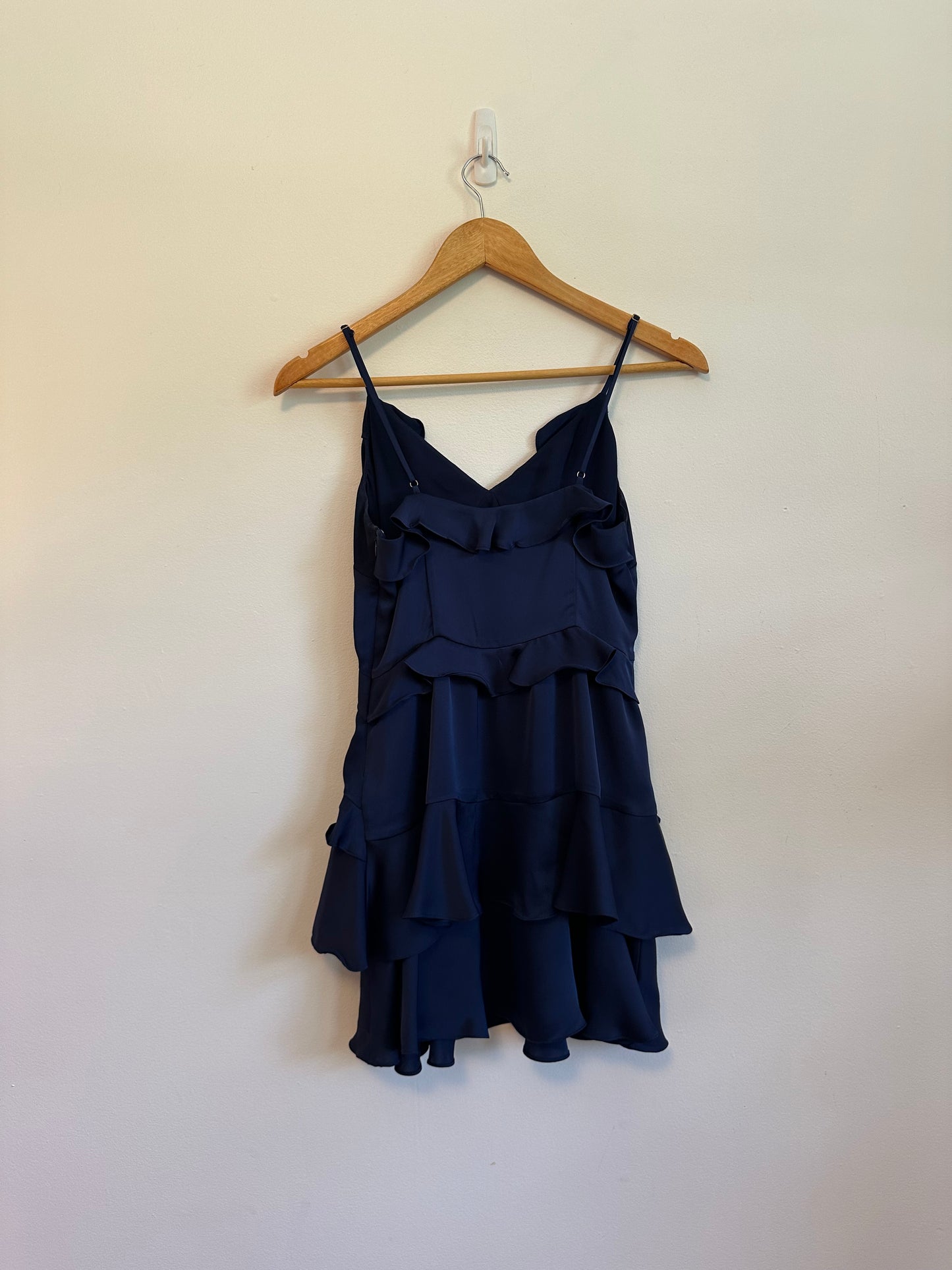 Ramy Brook Maria Ruffle Mini Dress in Navy Blue | Size 2