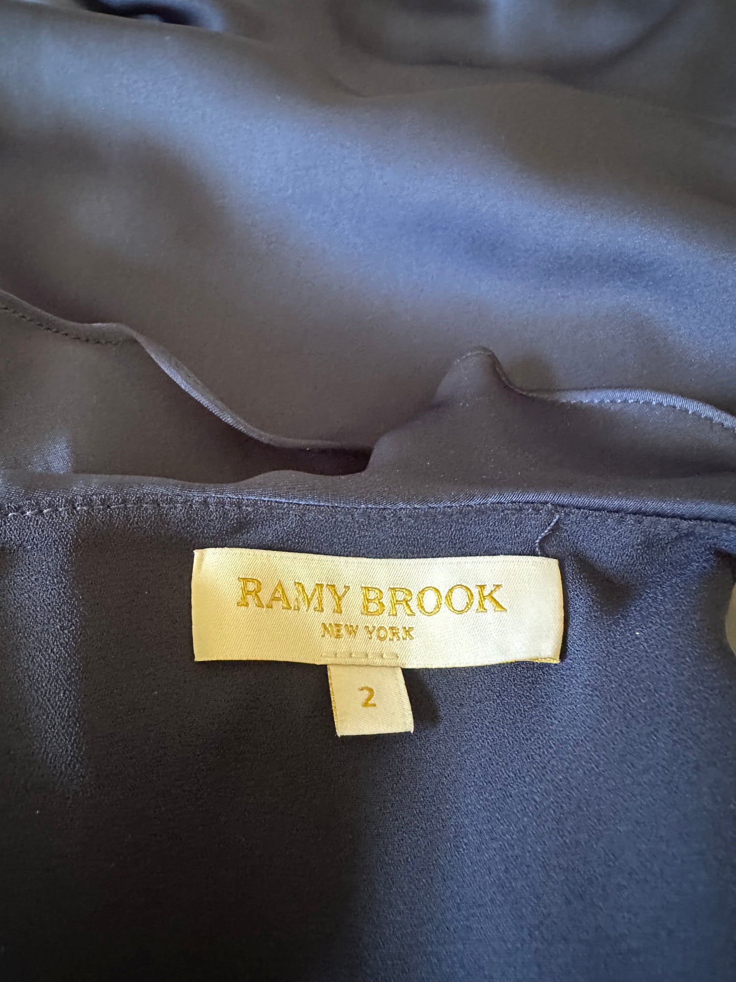 Ramy Brook Maria Ruffle Mini Dress in Navy Blue | Size 2