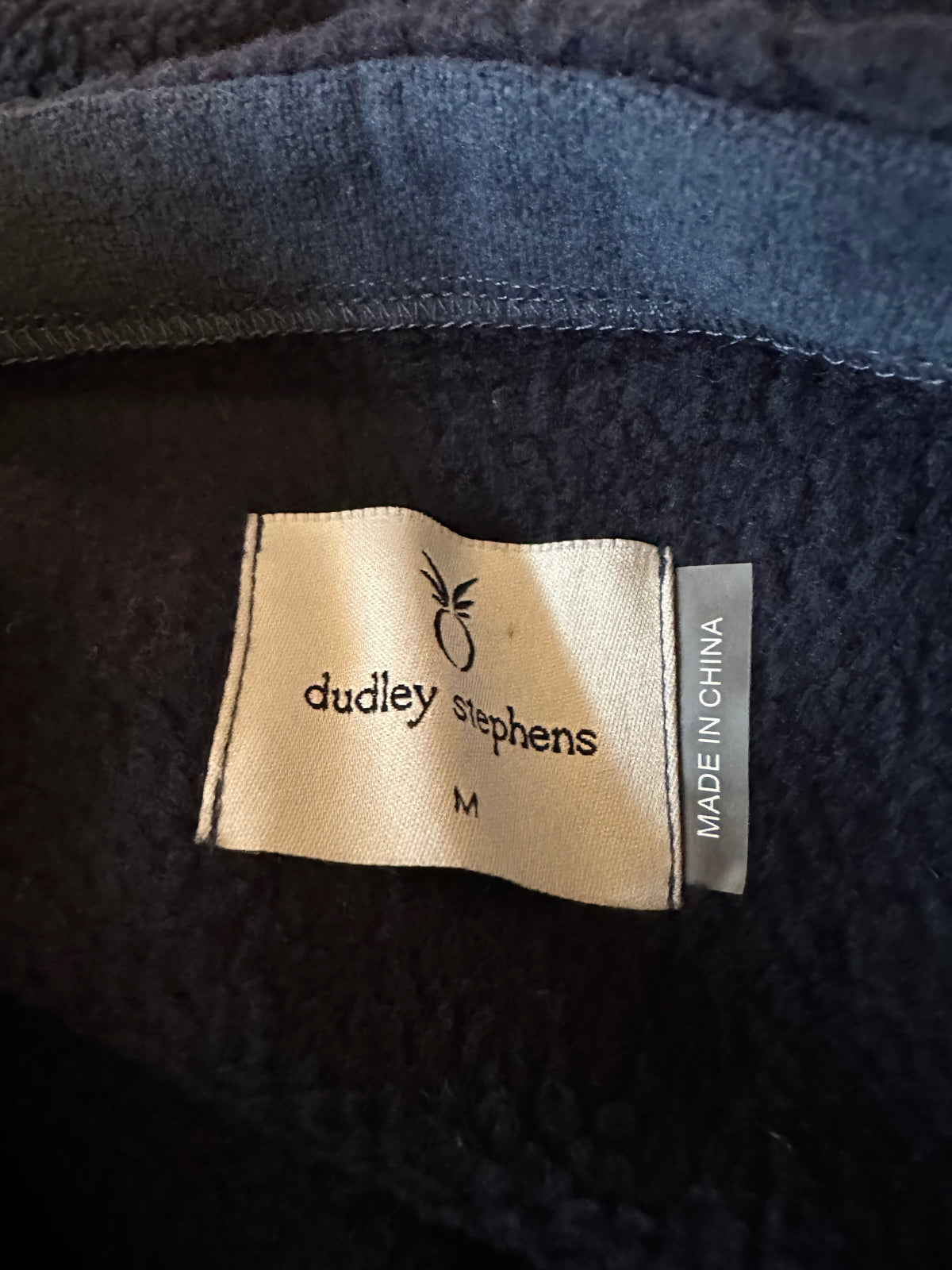 Dudley Stephens Navy Blue Sherpa Fleece Crewneck Pullover Sweatshirt | Size Medium