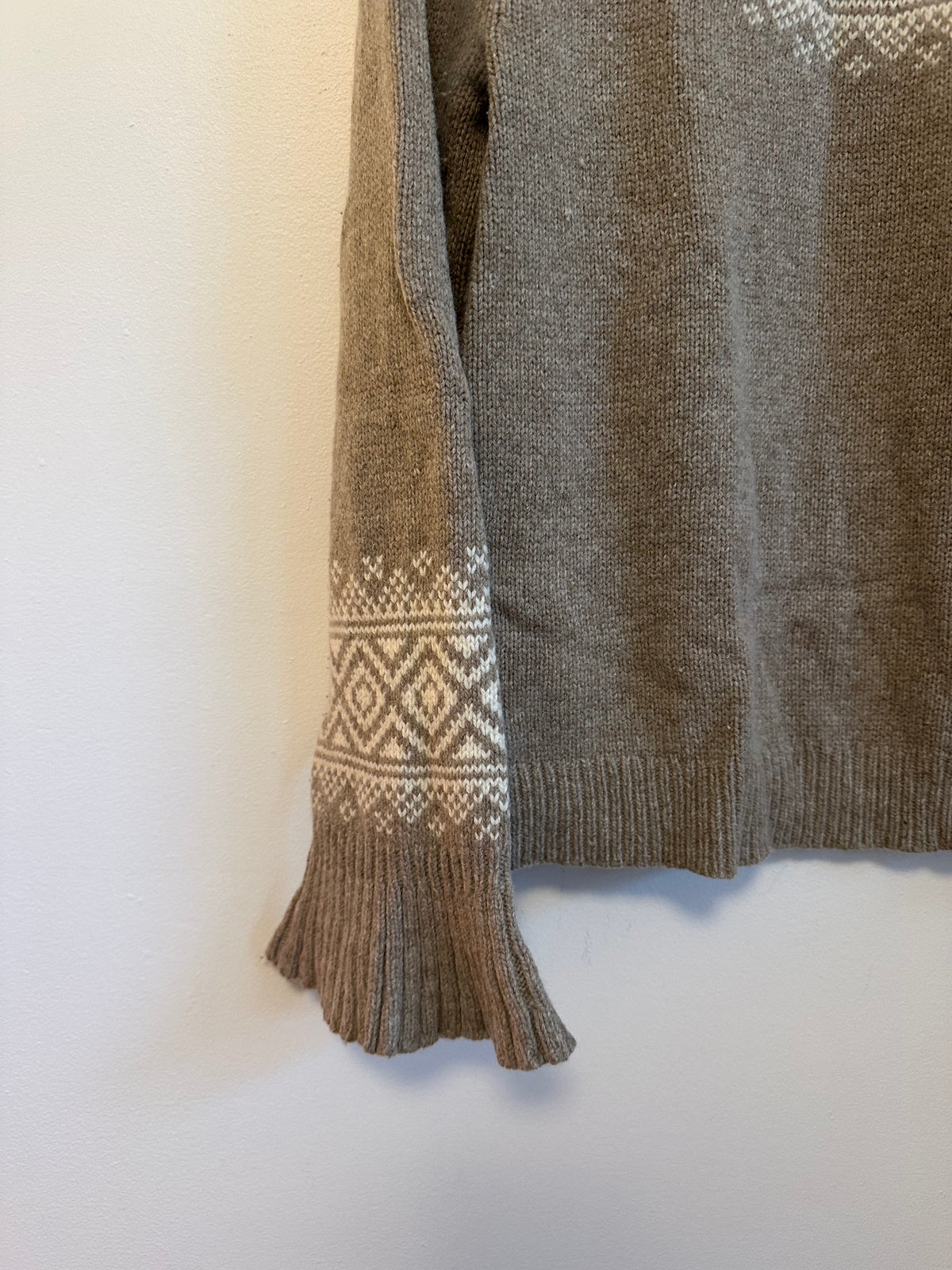 J. Crew Merino Wool Fair Isle Ruffle Bell Sleeve Sweater | Size Small
