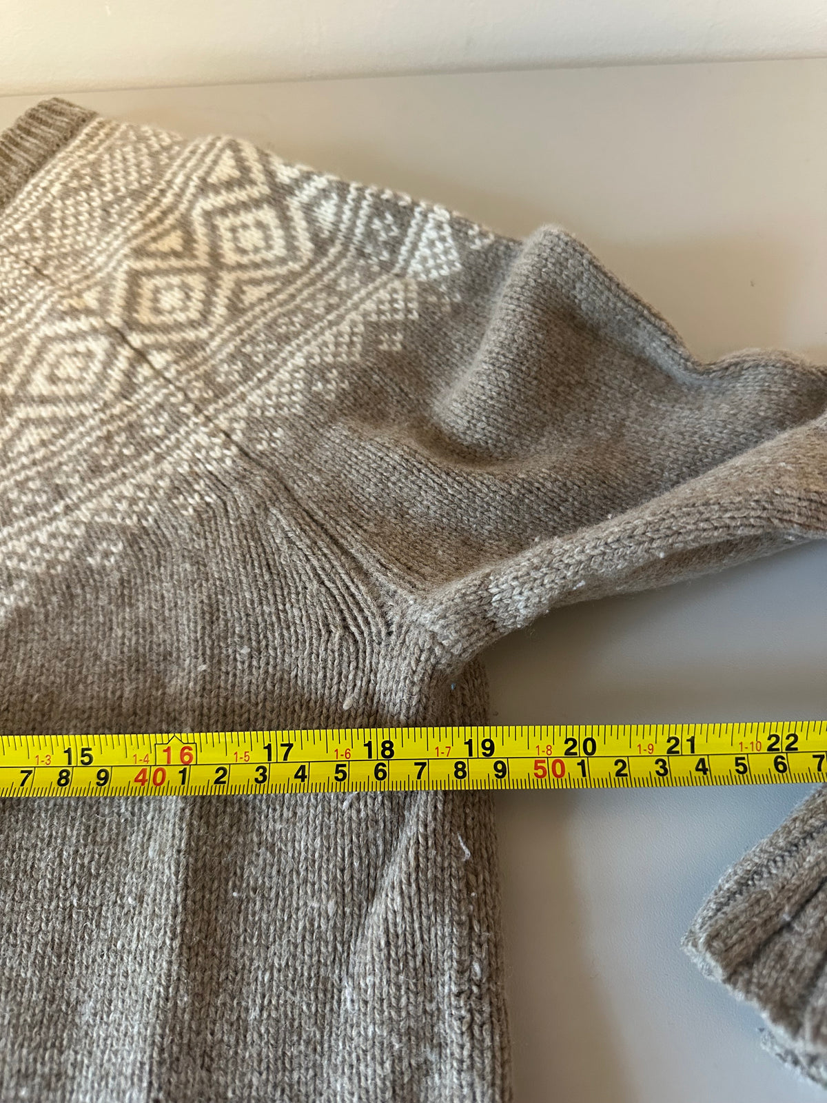 J. Crew Merino Wool Fair Isle Ruffle Bell Sleeve Sweater | Size Small